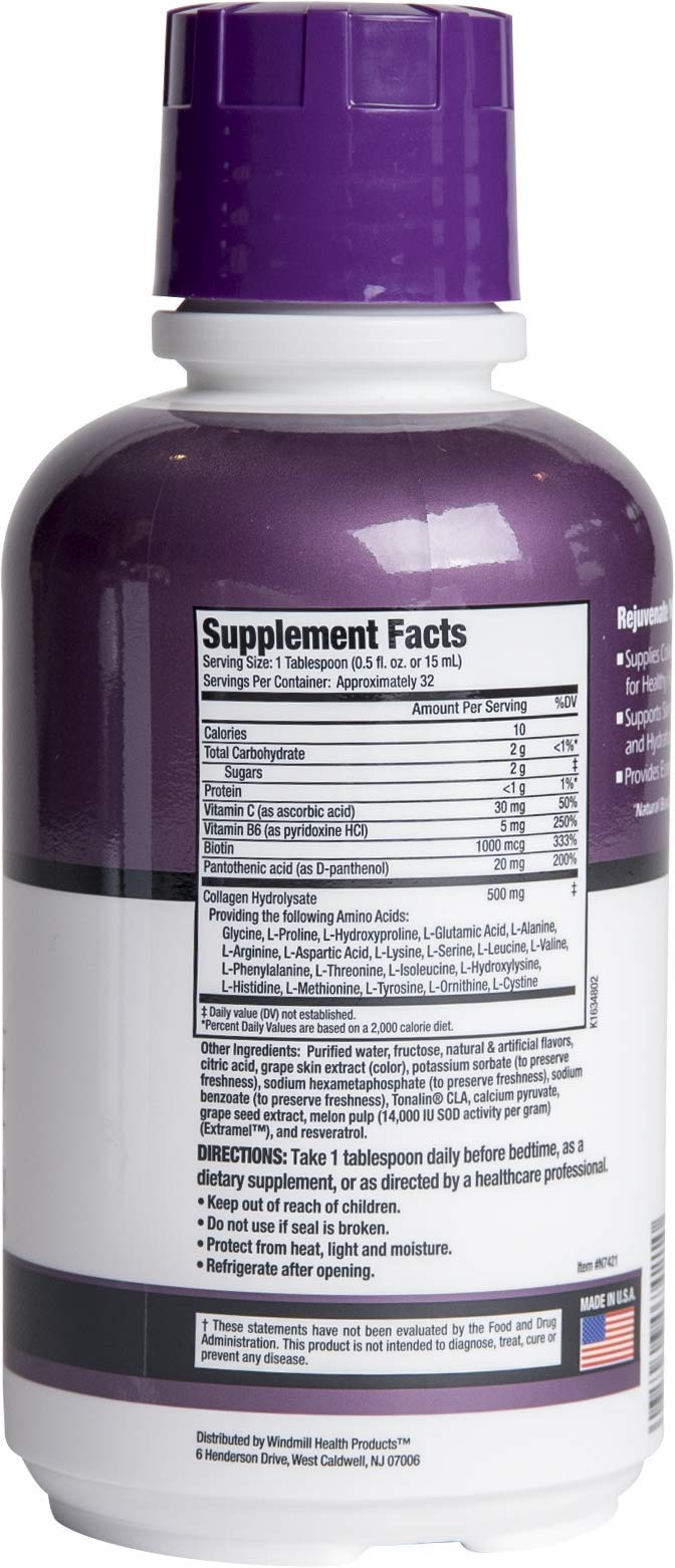 Foto 3 pulgar | Suplemento Rejuvicare Liquid Collagen Beauty, 480 Ml, Sabor A Uva - Venta Internacional.