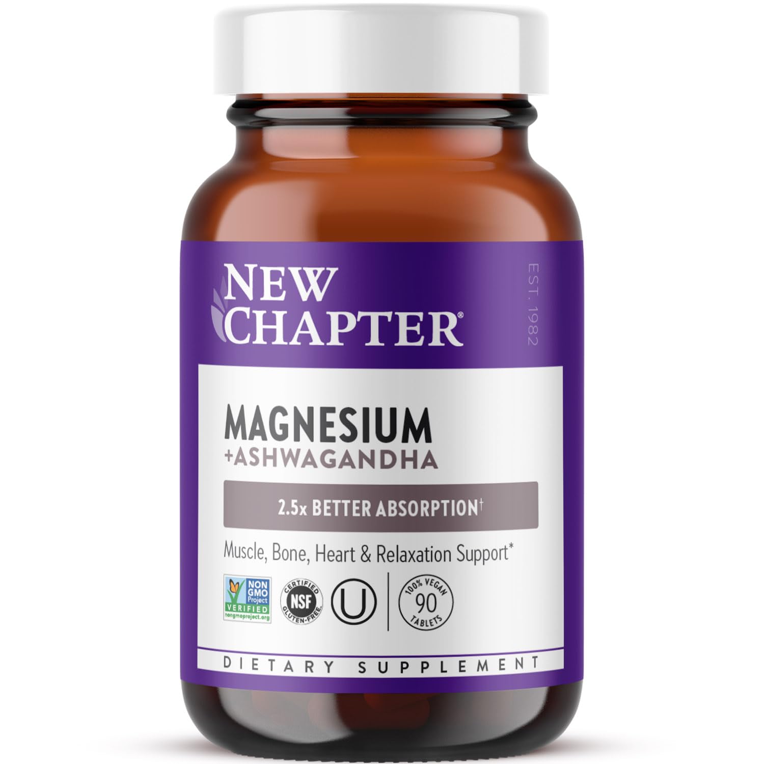 Foto 2 pulgar | Suplemento New Chapter Magnesio + Ashwagandha 325 Mg 90 Unidades - Venta Internacional.