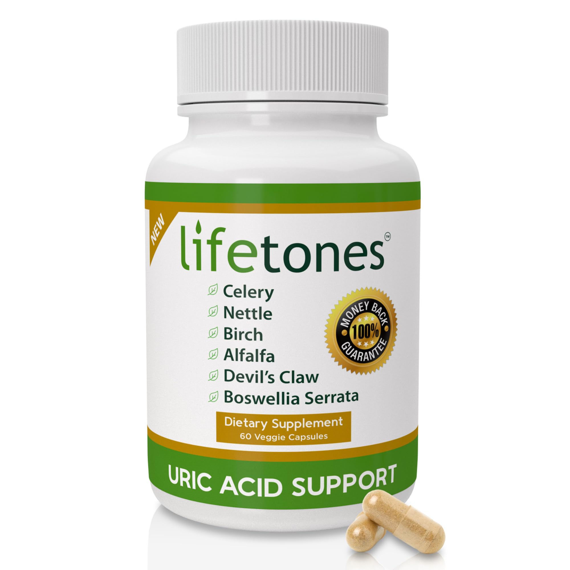 Foto 2 pulgar | Supplement Life Tones Uric Acid Support 60 Cápsulas - Venta Internacional.