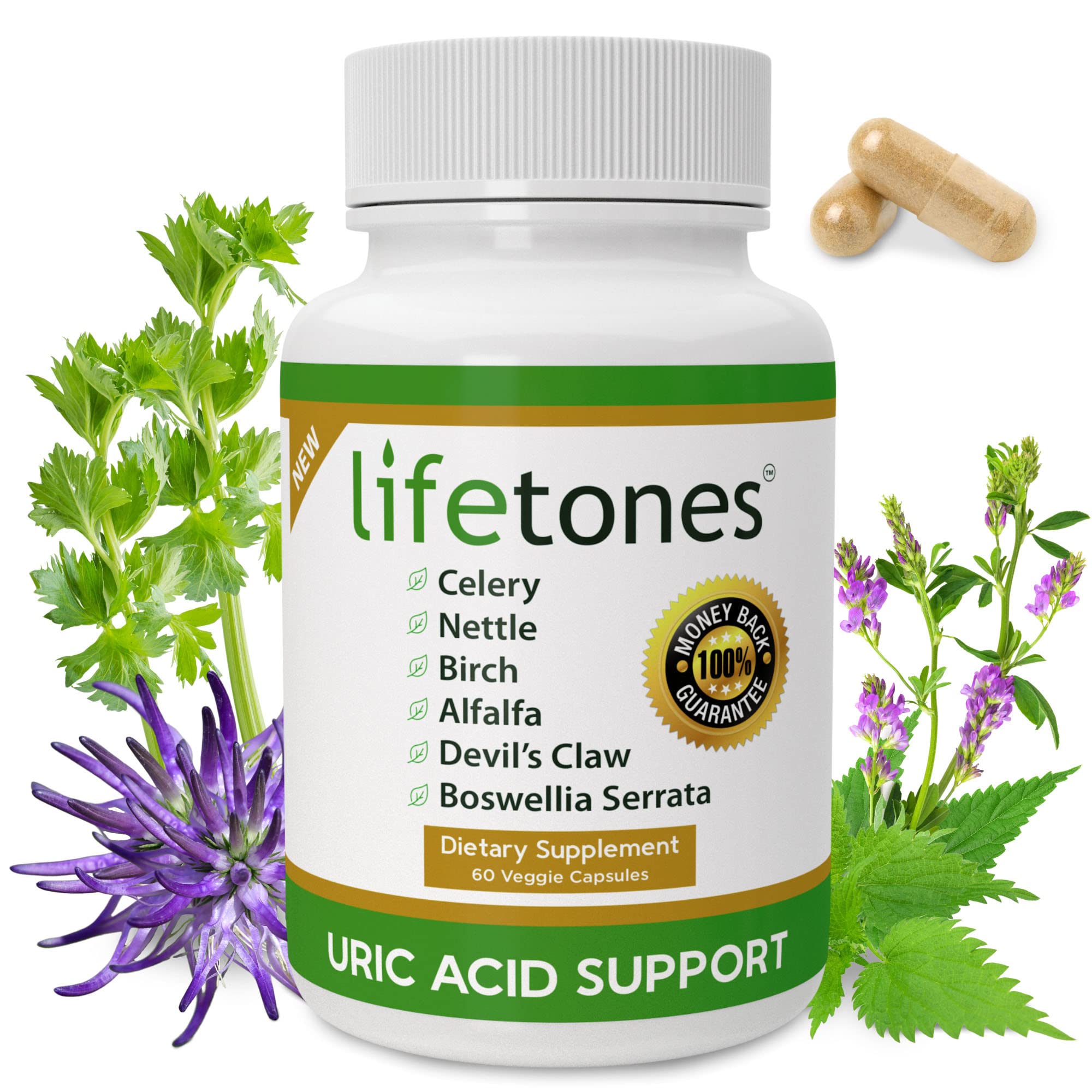 Foto 2 | Supplement Life Tones Uric Acid Support 60 Cápsulas - Venta Internacional.