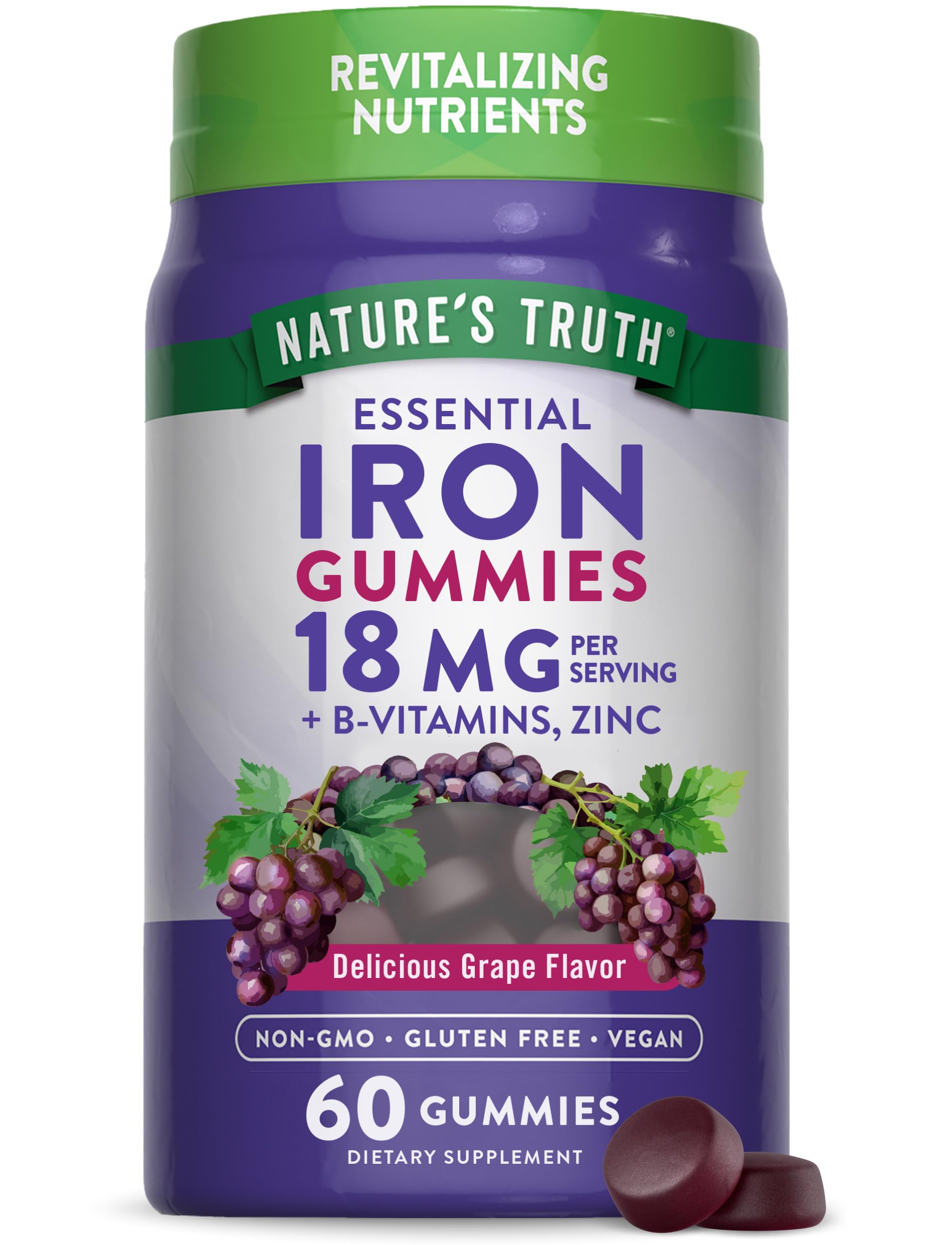 Foto 2 pulgar | Suplemento De Hierro Nature's Truth Iron Gummies 60 Gomitas Veganas - Venta Internacional.