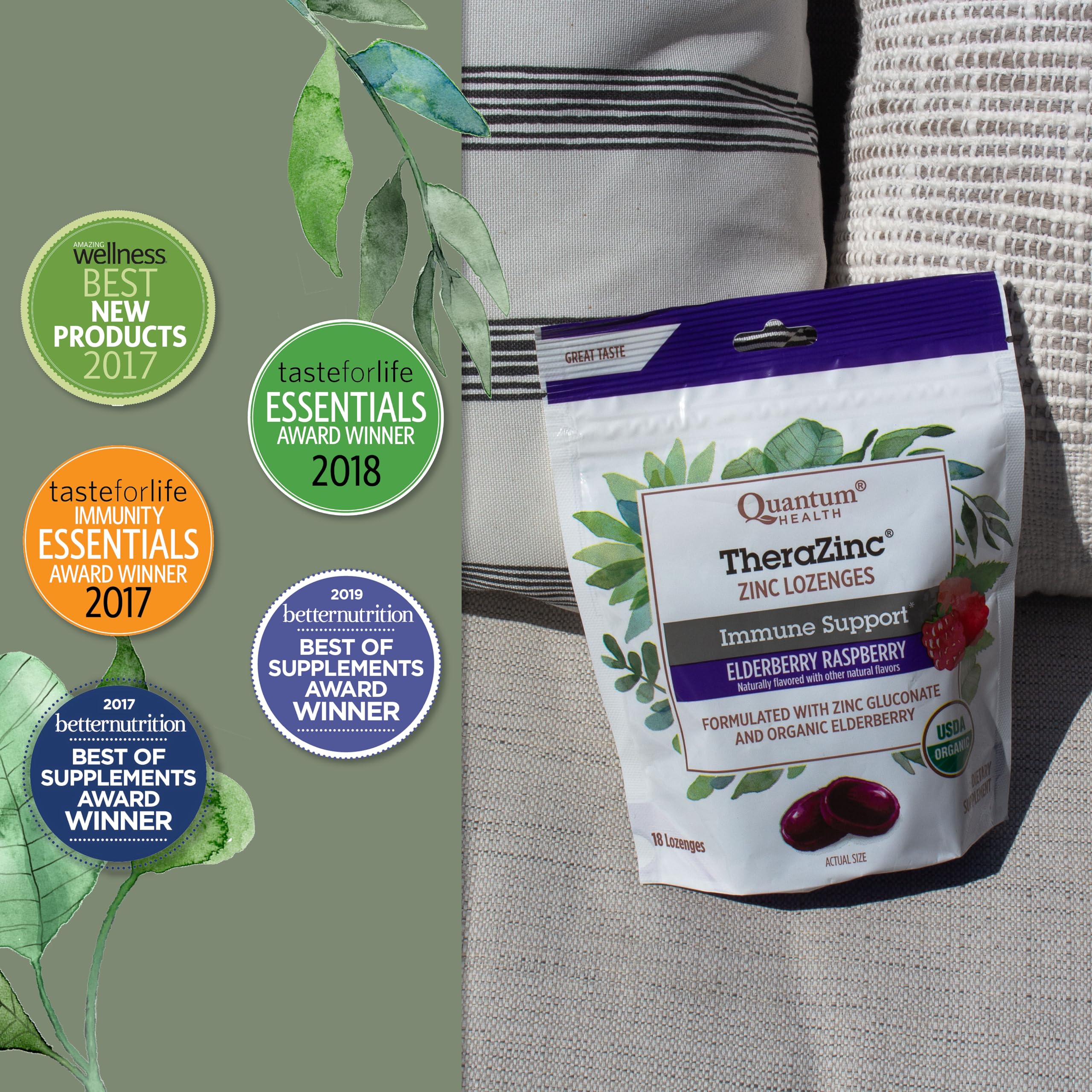 Foto 3 | Pastillas De Zinc Quantum Health Therazinc Organic Saúco - Venta Internacional.