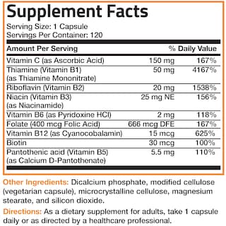 Foto 7 | Complementa El Complejo De Vitamina B Bronson Con Vitamina C 120 Cápsulas - Venta Internacional.
