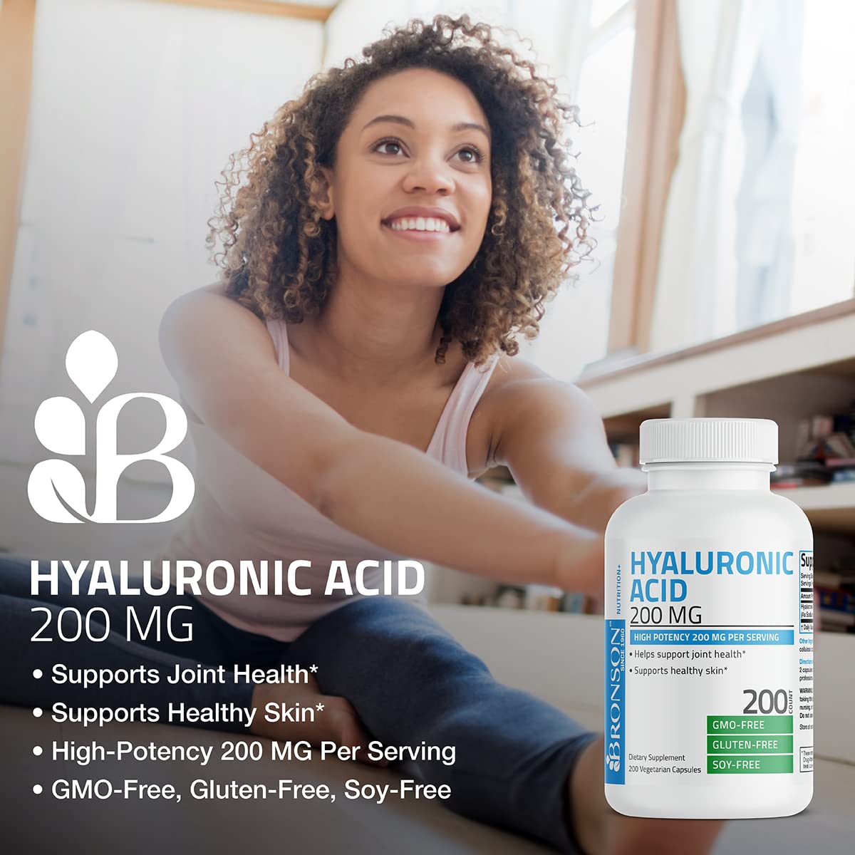 Foto 4 pulgar | Suplemento De Ácido Hialurónico Bronson De 200 Mg Para Apoyar Las Articulaciones Y La Piel - Venta Internacional.