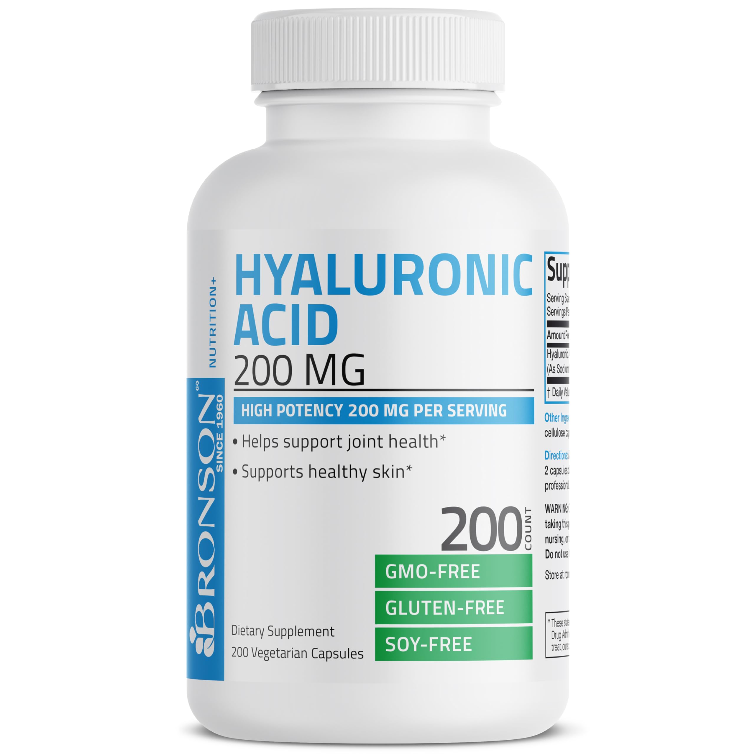 Foto 6 pulgar | Suplemento De Ácido Hialurónico Bronson De 200 Mg Para Apoyar Las Articulaciones Y La Piel - Venta Internacional.