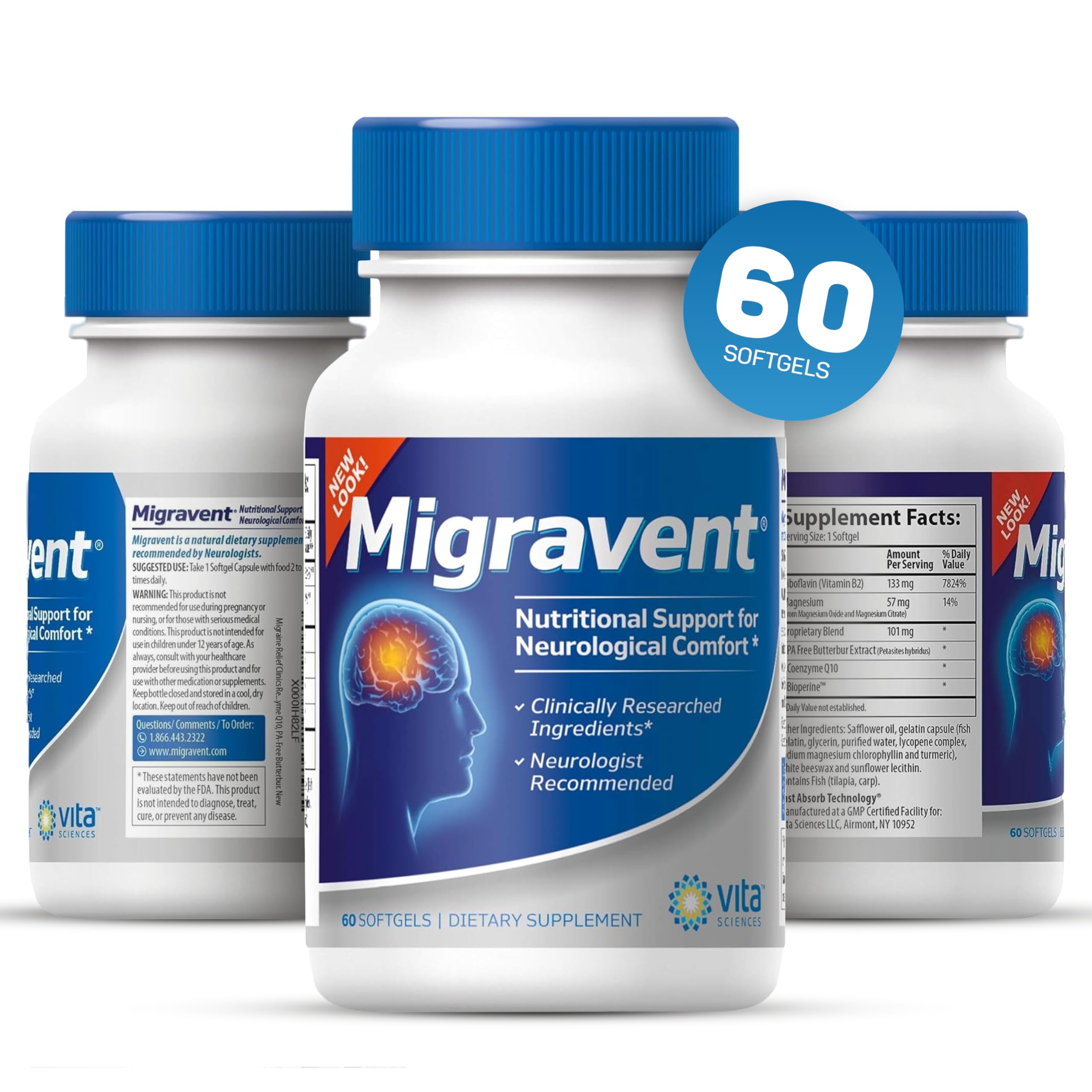 Foto 5 | Suplemento Vita Sciences Miravent Migraine Relief, 60 Unidades - Venta Internacional.