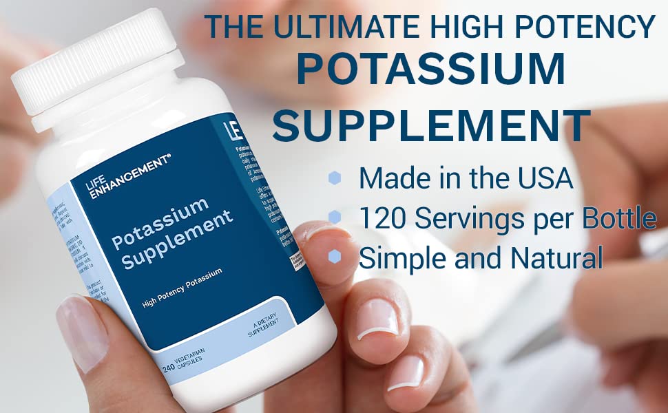 Foto 4 pulgar | Suplemento De Potasio Life Enhance, 1020 Mg, 240 Cápsulas - Venta Internacional.