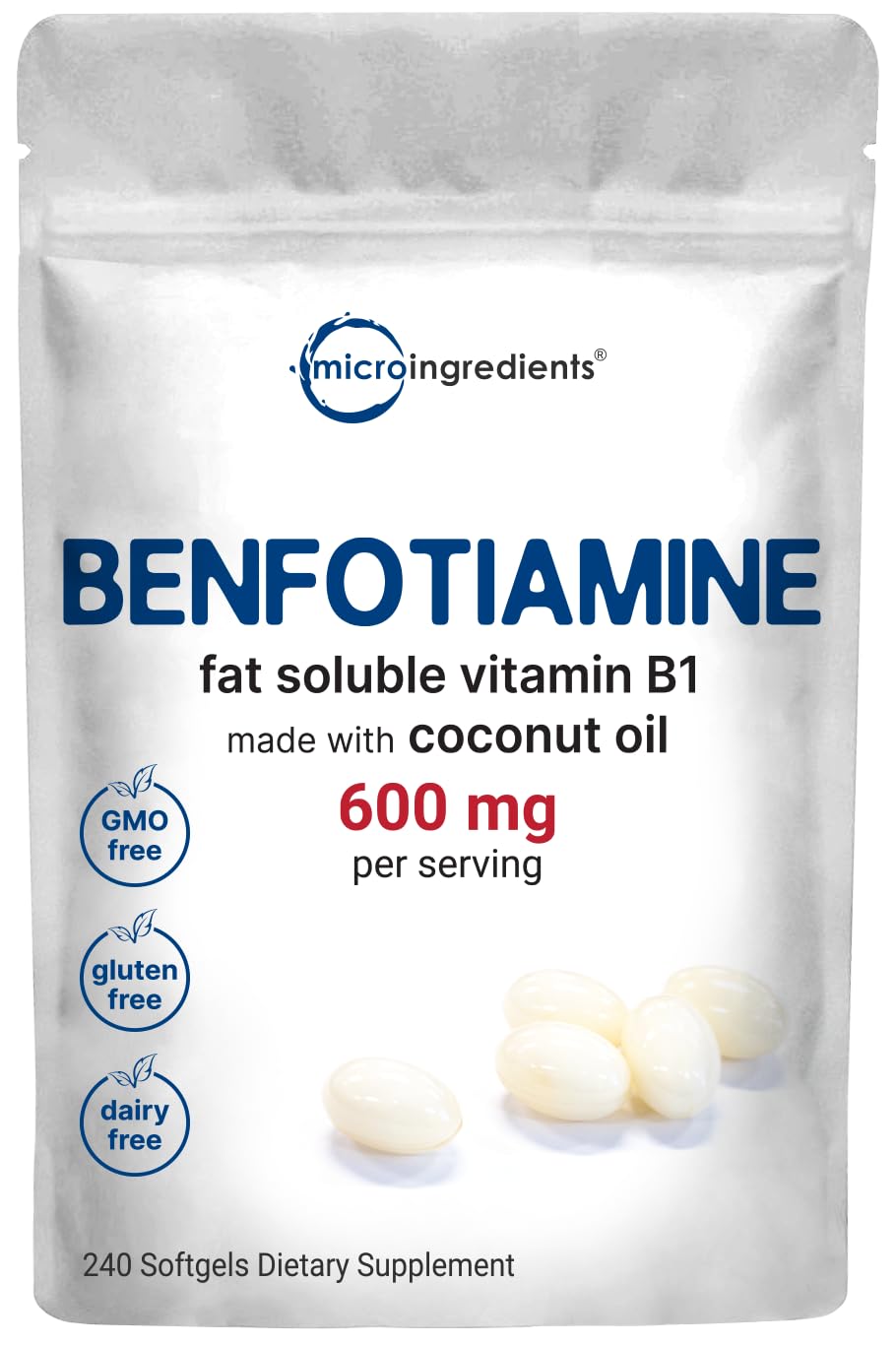 Foto 2 pulgar | Suplemento De Microingredientes: Vitamina B1, Benfotiamina, 600 Mg - Venta Internacional.