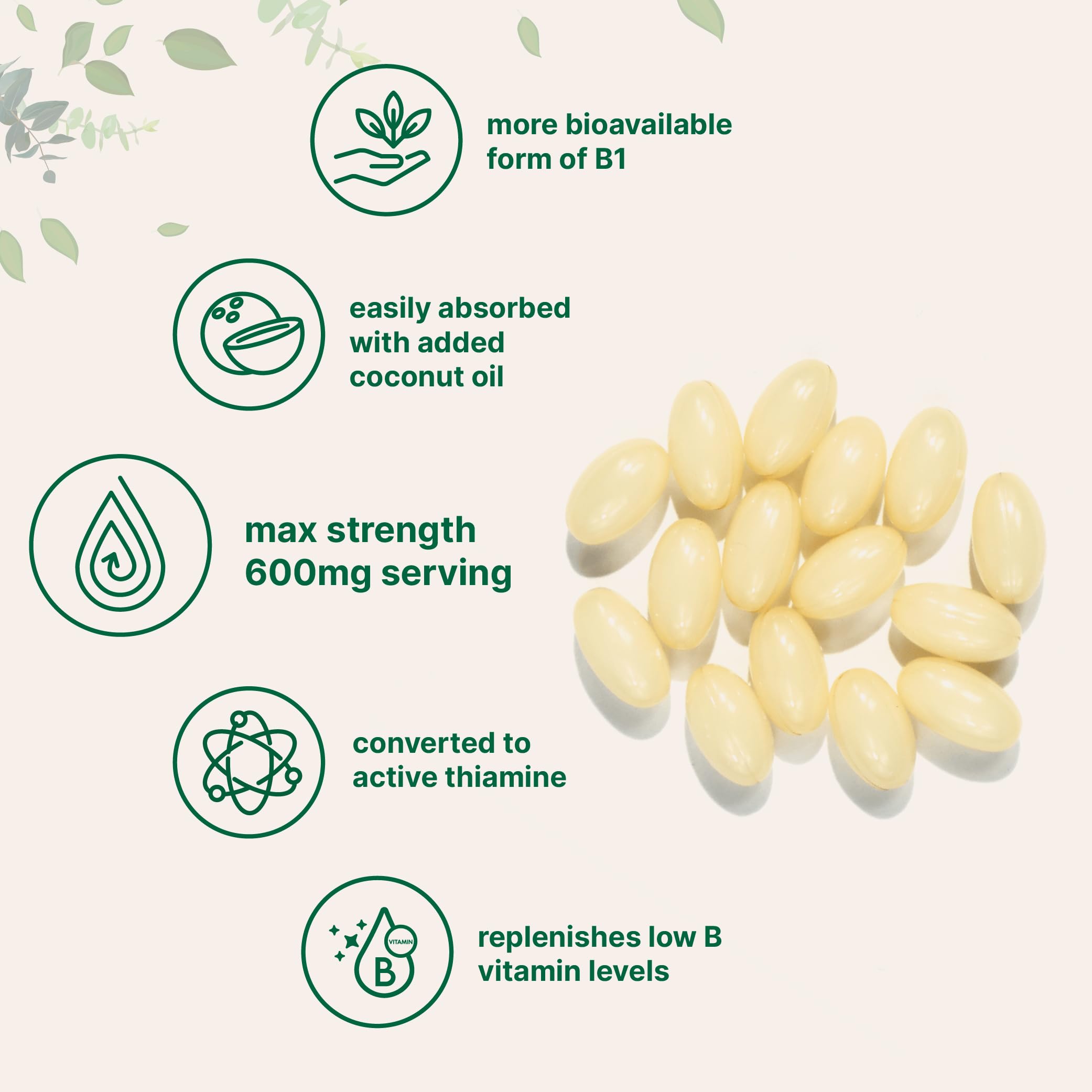 Foto 4 pulgar | Suplemento De Microingredientes: Vitamina B1, Benfotiamina, 600 Mg - Venta Internacional.