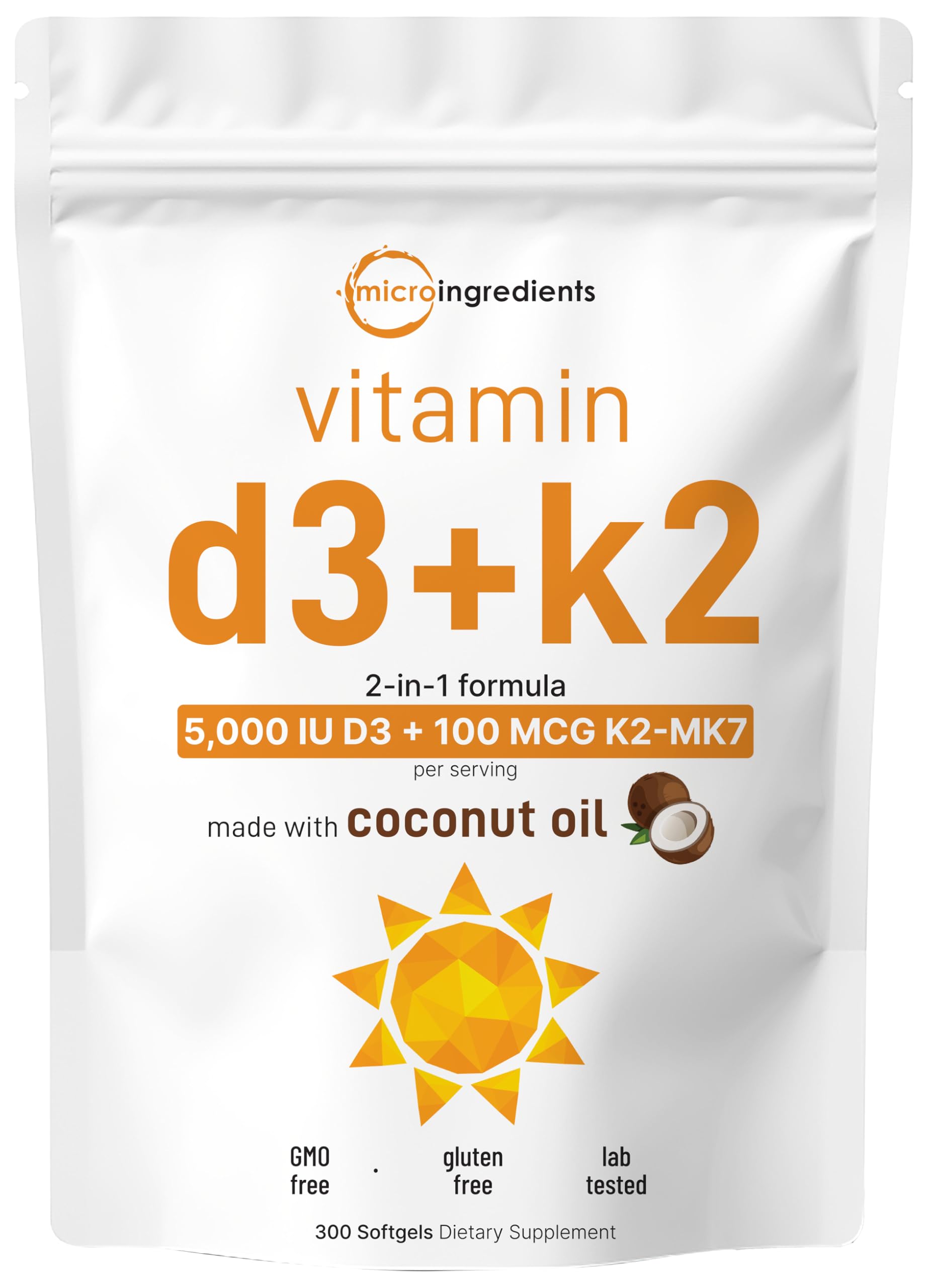Foto 2 pulgar | Suplemento De Microingredientes: Vitamina D3 5000 Ui + K2 100 Mcg - Venta Internacional.