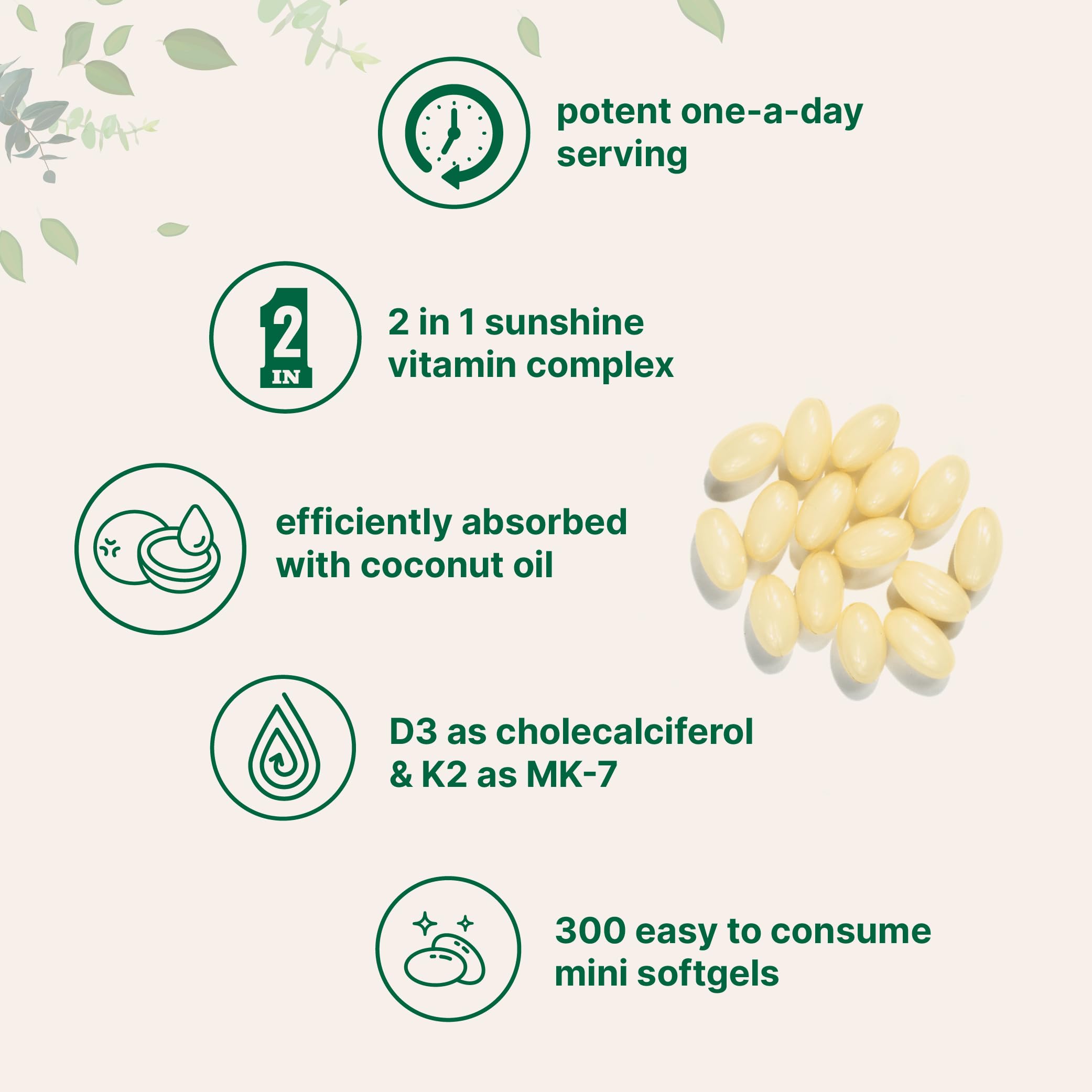 Foto 5 pulgar | Suplemento De Microingredientes: Vitamina D3 5000 Ui + K2 100 Mcg - Venta Internacional.
