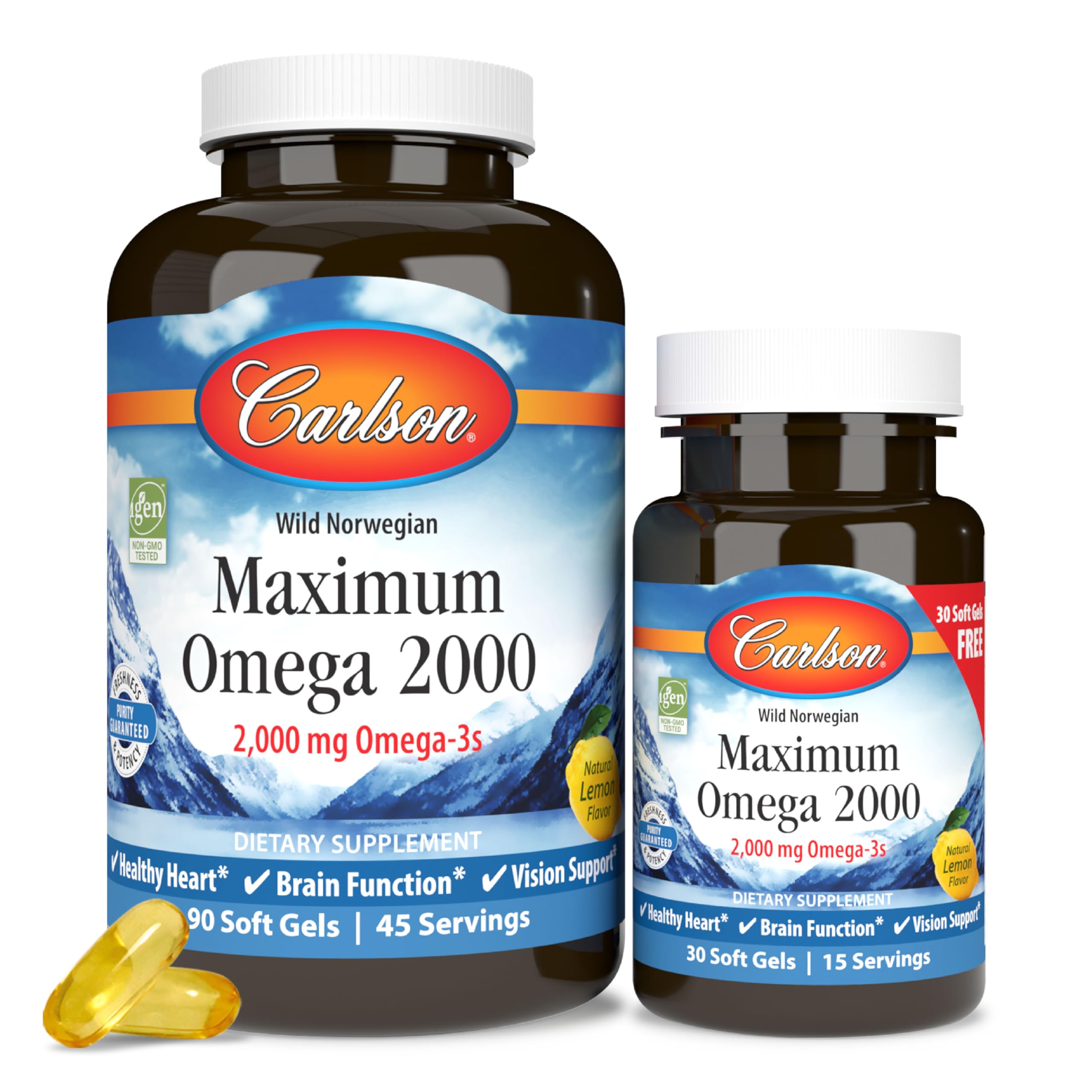 Foto 2 pulgar | Suplemento De Aceite De Pescado Carlson Maximum Omega 2000 120 Cápsulas Blandas - Venta Internacional.