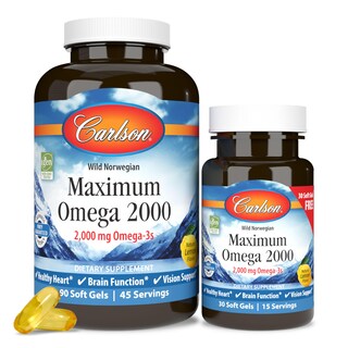 Foto 1 | Suplemento De Aceite De Pescado Carlson Maximum Omega 2000 120 Cápsulas Blandas - Venta Internacional.