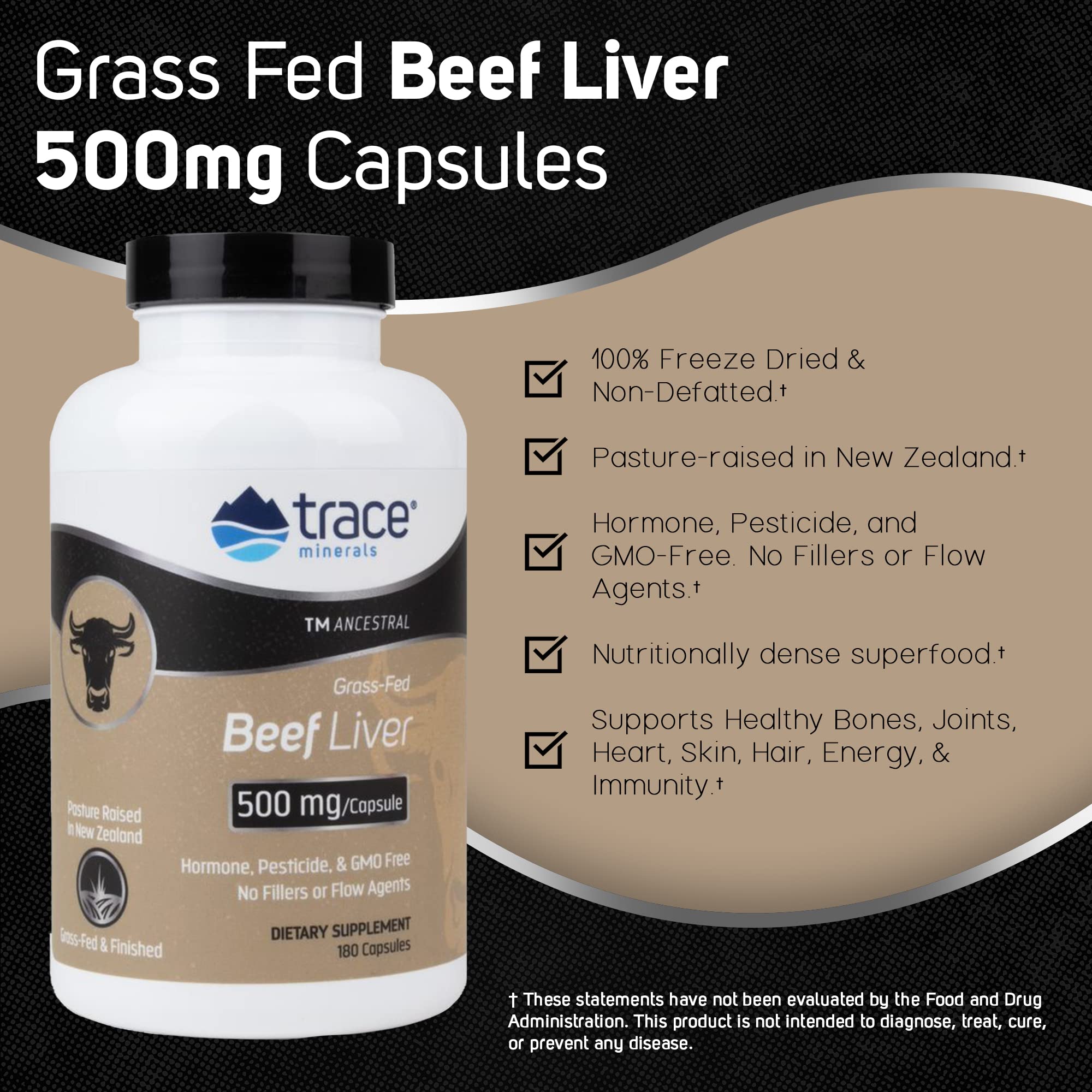 Foto 4 pulgar | Suplemento Trace Minerals Ancestral Beef Hígado 180 Cápsulas - Venta Internacional.