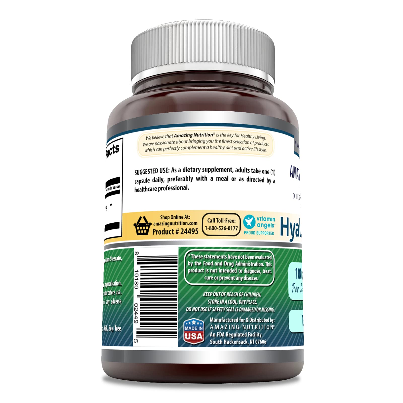 Foto 4 pulgar | Suplemento De Ácido Hialurónico Amazing Formulas 100 Mg 120 Cápsulas - Venta Internacional.