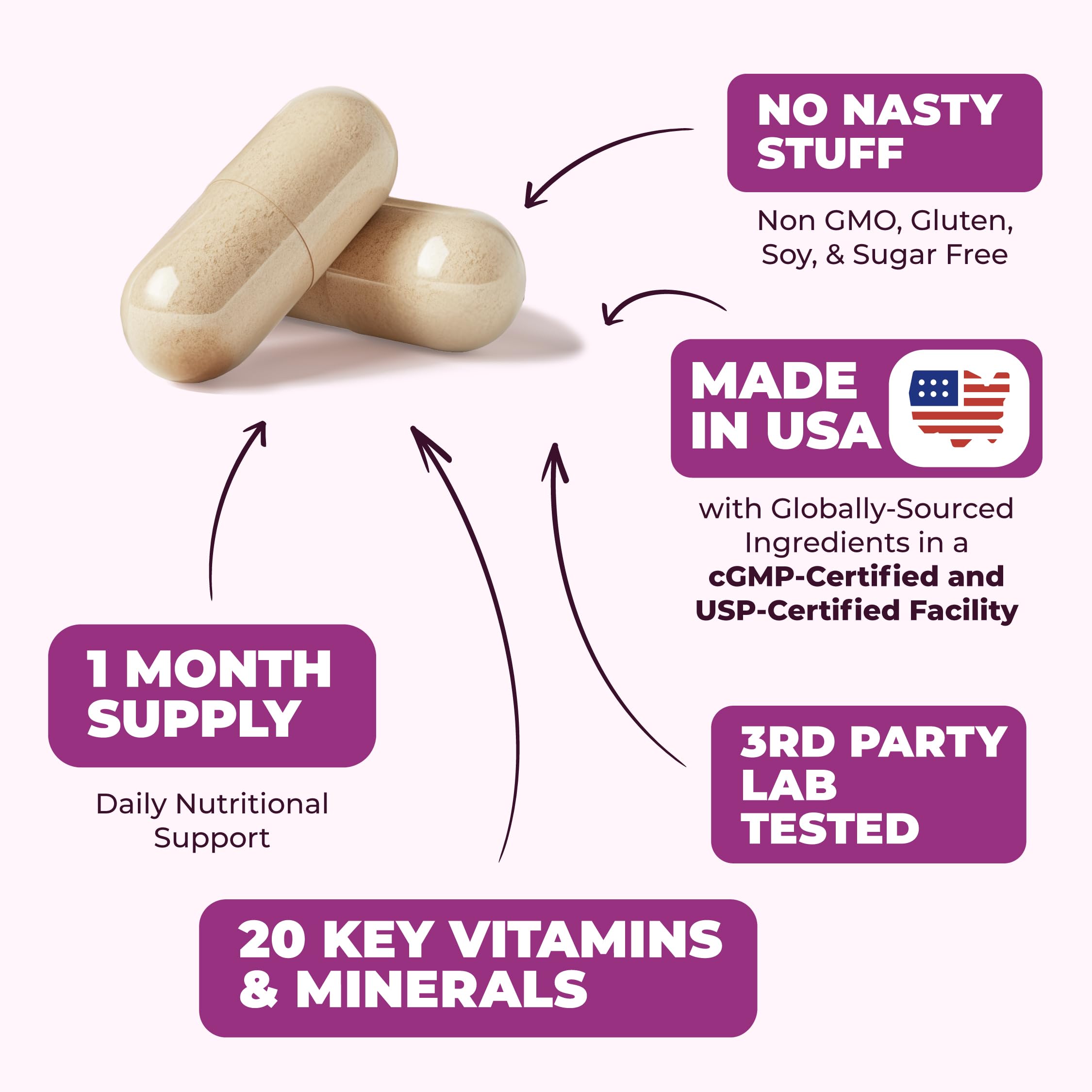 Foto 5 pulgar | Multivitamínico Vimerson Health Para Mujeres Con 20 Vitaminas Y Minerales - Venta Internacional.