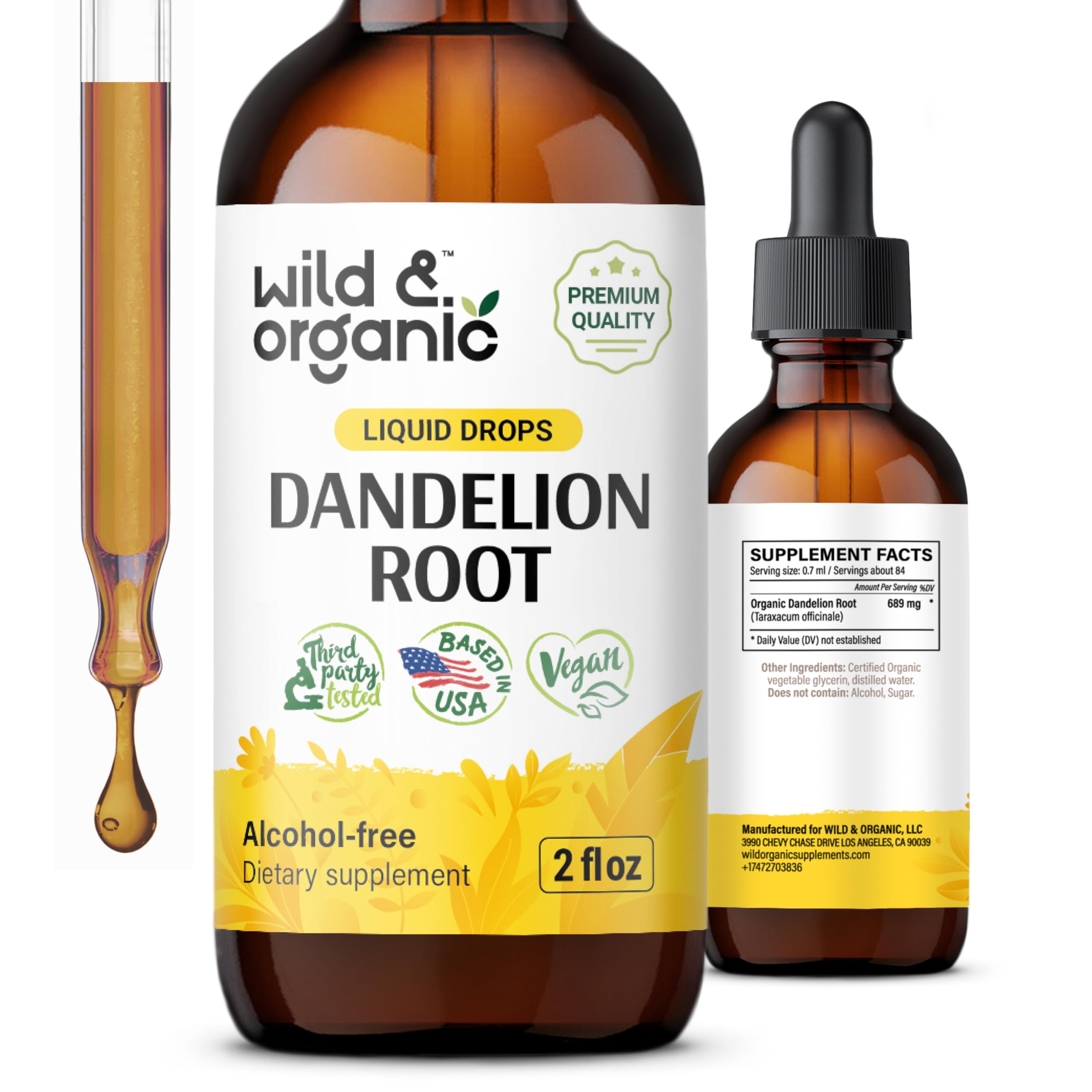 Suplemento De Tintura De Raíz De Diente De León Silvestre Y Orgánica, 60 Ml - Venta Internacional.