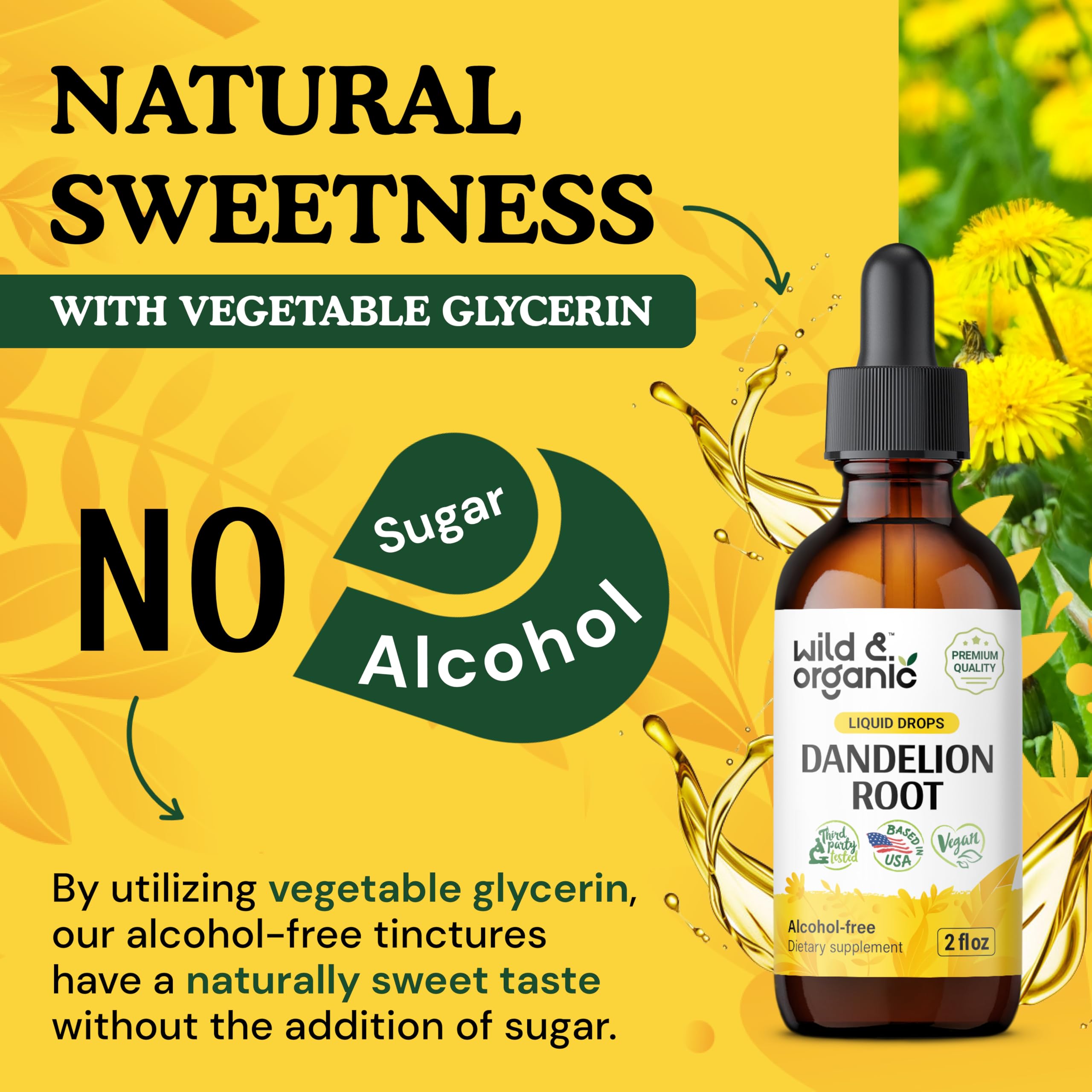 Foto 6 | Suplemento De Tintura De Raíz De Diente De León Silvestre Y Orgánica, 60 Ml - Venta Internacional.