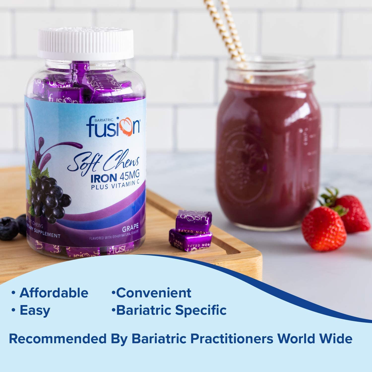 Foto 7 pulgar | Suplemento De Hierro Bariatric Fusion Iron Soft Chew, 45 Mg, 60 Unidades - Venta Internacional.