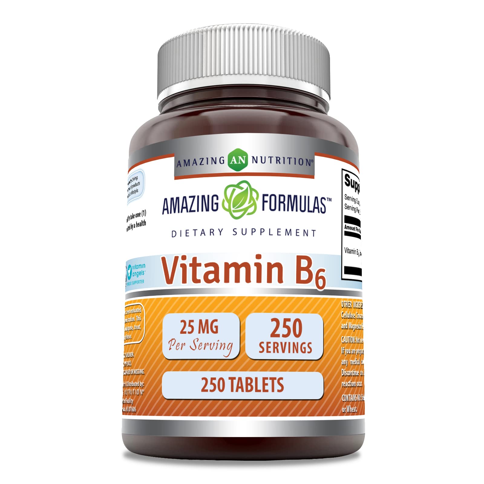 Foto 2 pulgar | Suplemento Amazing Formulas Con Vitamina B6, Piridoxina, 25 Mg, 250 Comprimidos - Venta Internacional.