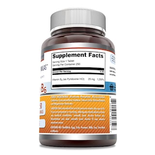 Foto 2 | Suplemento Amazing Formulas Con Vitamina B6, Piridoxina, 25 Mg, 250 Comprimidos - Venta Internacional.