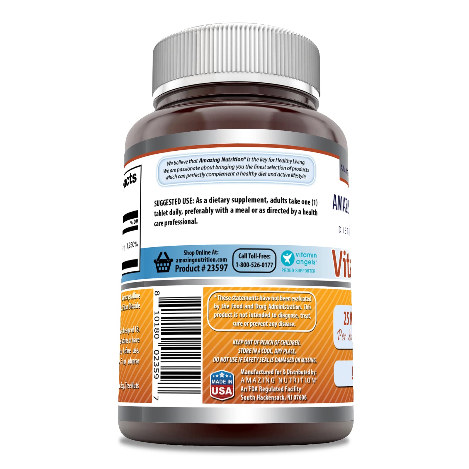 Foto 4 pulgar | Suplemento Amazing Formulas Con Vitamina B6, Piridoxina, 25 Mg, 250 Comprimidos - Venta Internacional.