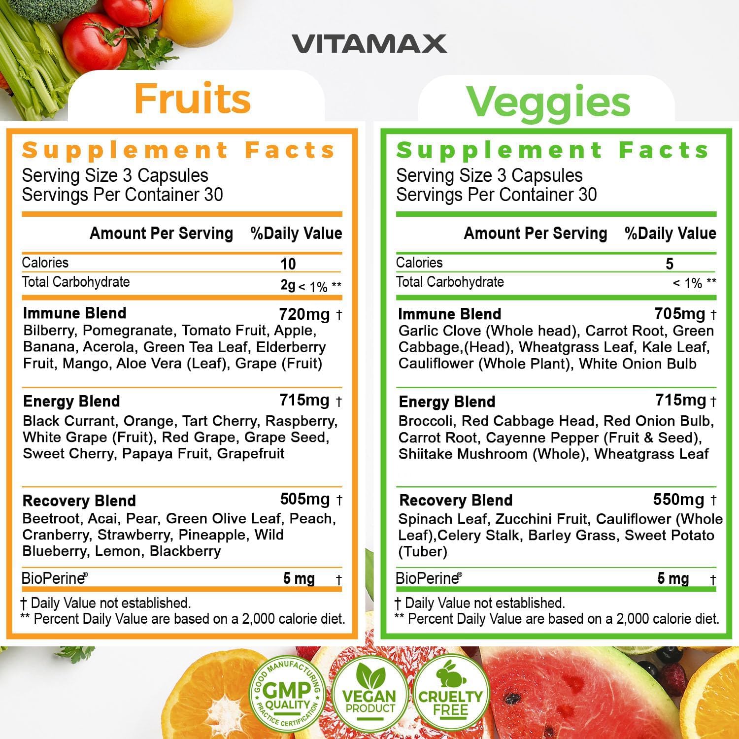 Foto 3 pulgar | Suplemento Vitamax Super Fruit And Vegetable 90 Cápsulas - Venta Internacional.