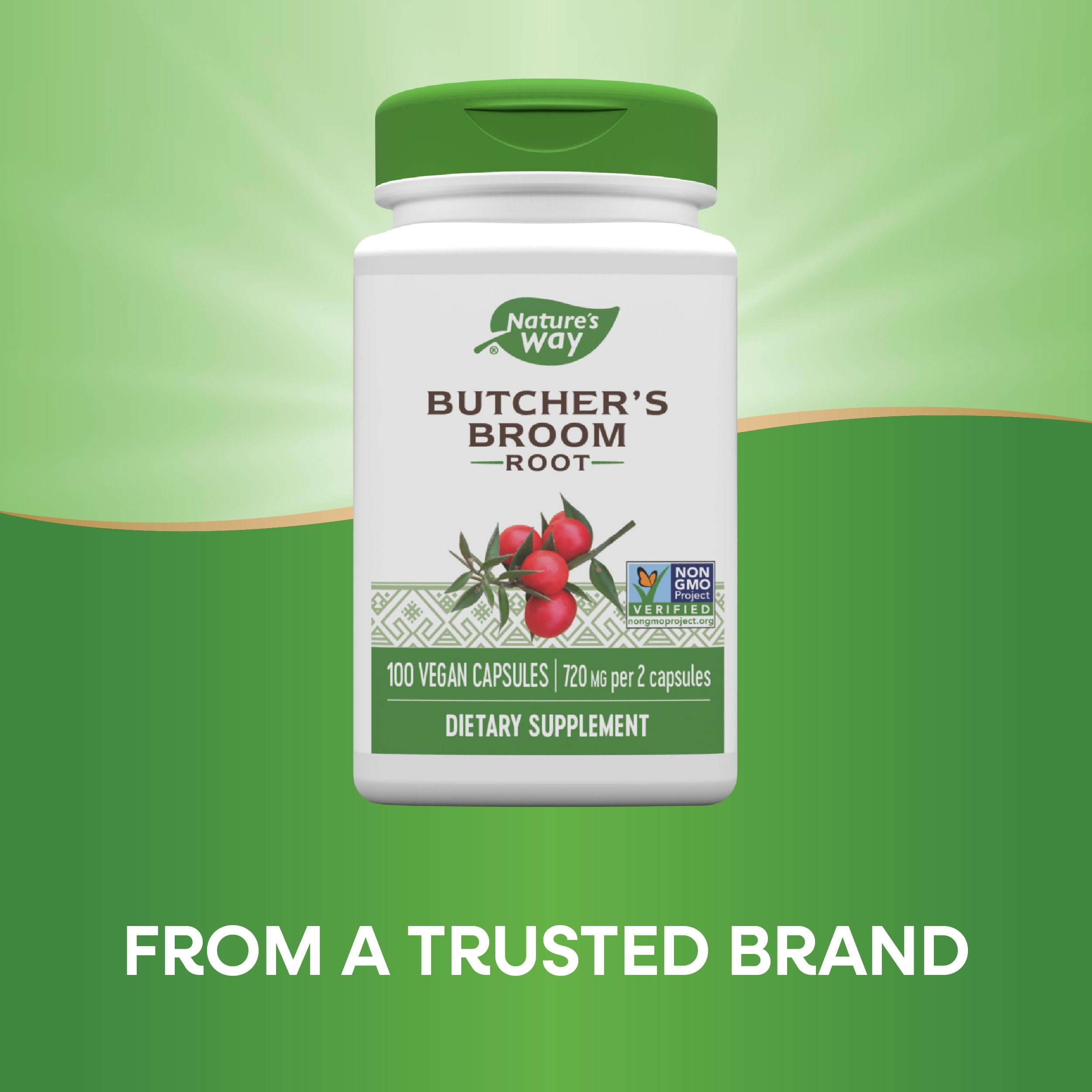 Foto 4 pulgar | Suplemento Nature's Way Butcher's Broom Root 100 Cápsulas Veganas - Venta Internacional.