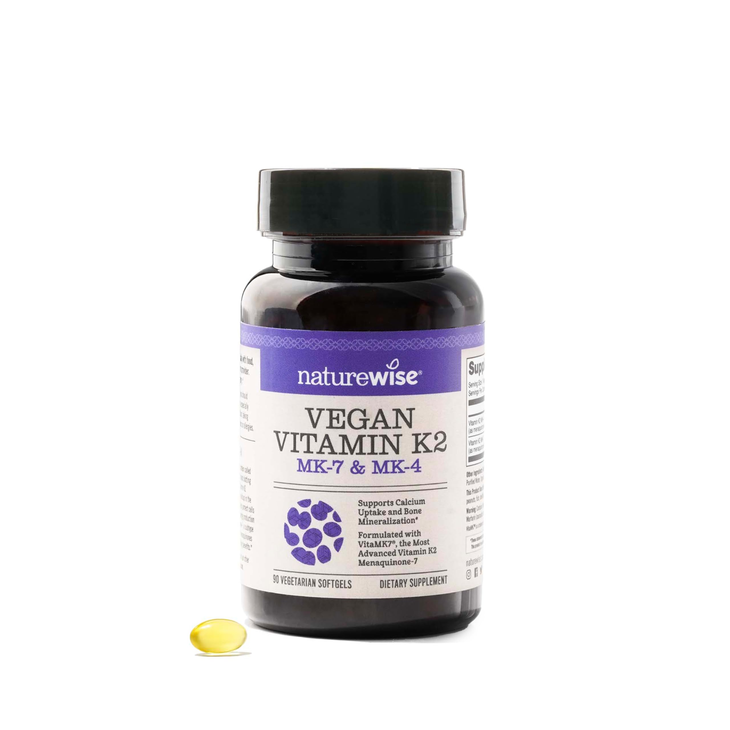 Foto 2 pulgar | Suplemento De Vitamina K2 Mk-7 De Naturewise De 100 Mcg Y Mk-4 De 500 Mcg - Venta Internacional.