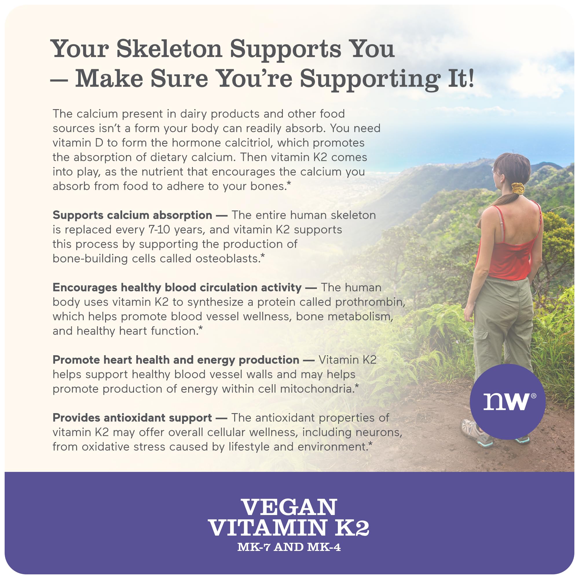 Foto 3 pulgar | Suplemento De Vitamina K2 Mk-7 De Naturewise De 100 Mcg Y Mk-4 De 500 Mcg - Venta Internacional.