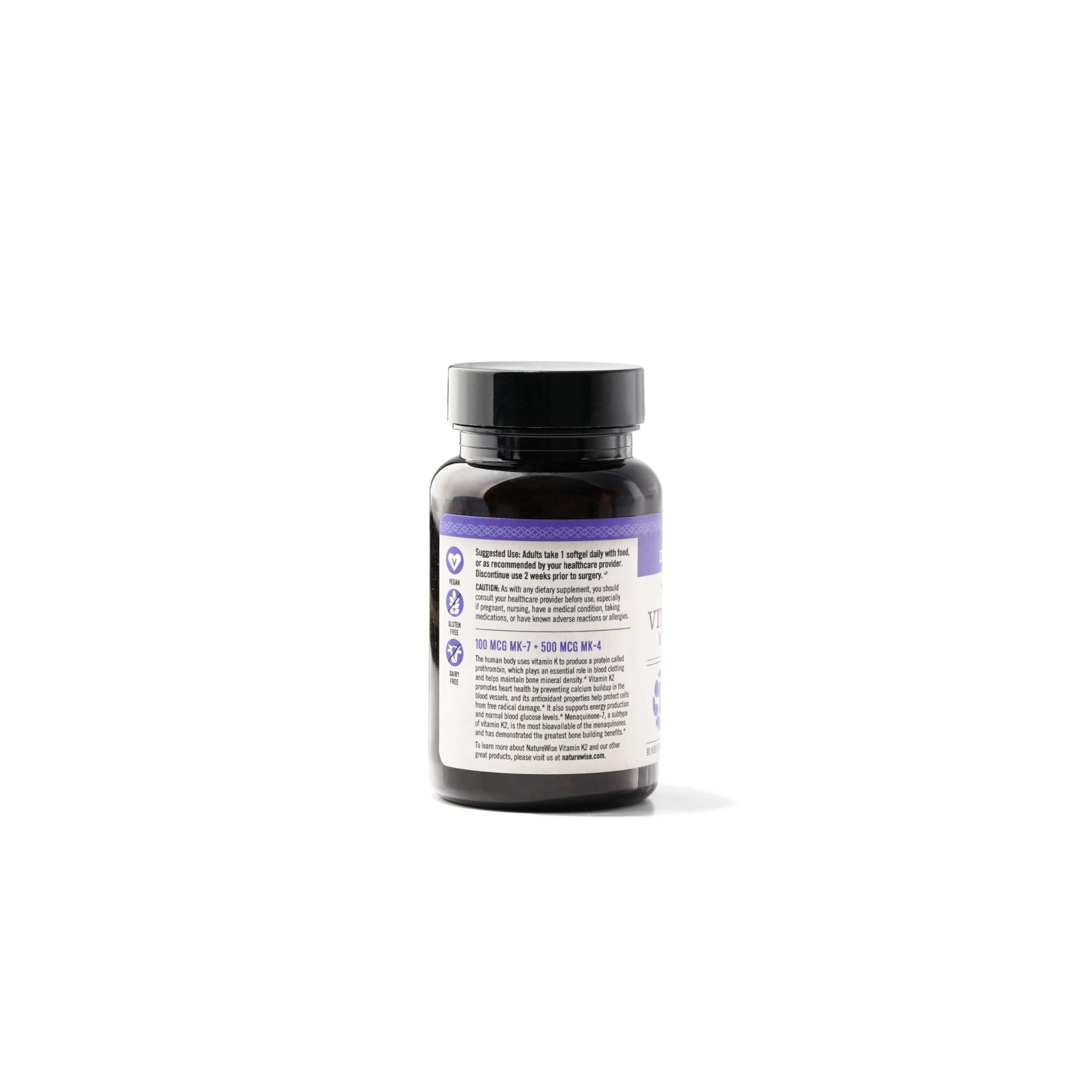 Foto 5 pulgar | Suplemento De Vitamina K2 Mk-7 De Naturewise De 100 Mcg Y Mk-4 De 500 Mcg - Venta Internacional.