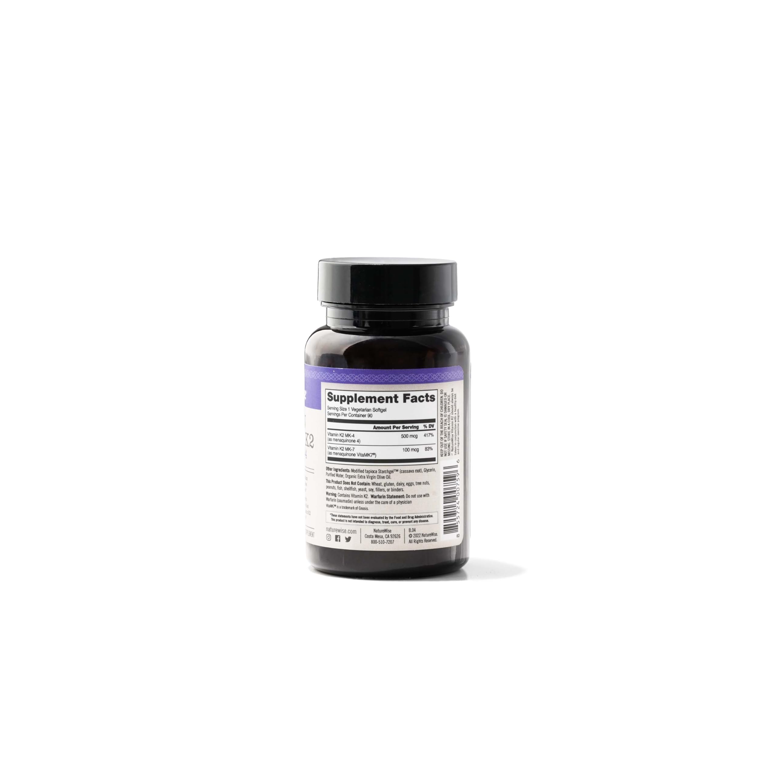 Foto 5 | Suplemento De Vitamina K2 Mk-7 De Naturewise De 100 Mcg Y Mk-4 De 500 Mcg - Venta Internacional.