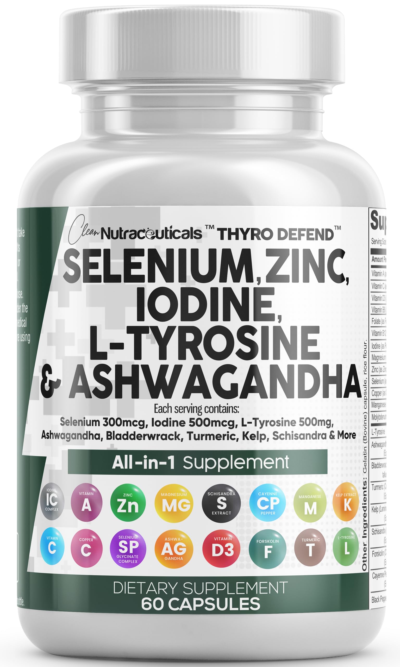 Foto 2 pulgar | Suplemento De Apoyo A La Tiroides Clean Nutraceuticals 60 Cápsulas - Venta Internacional.