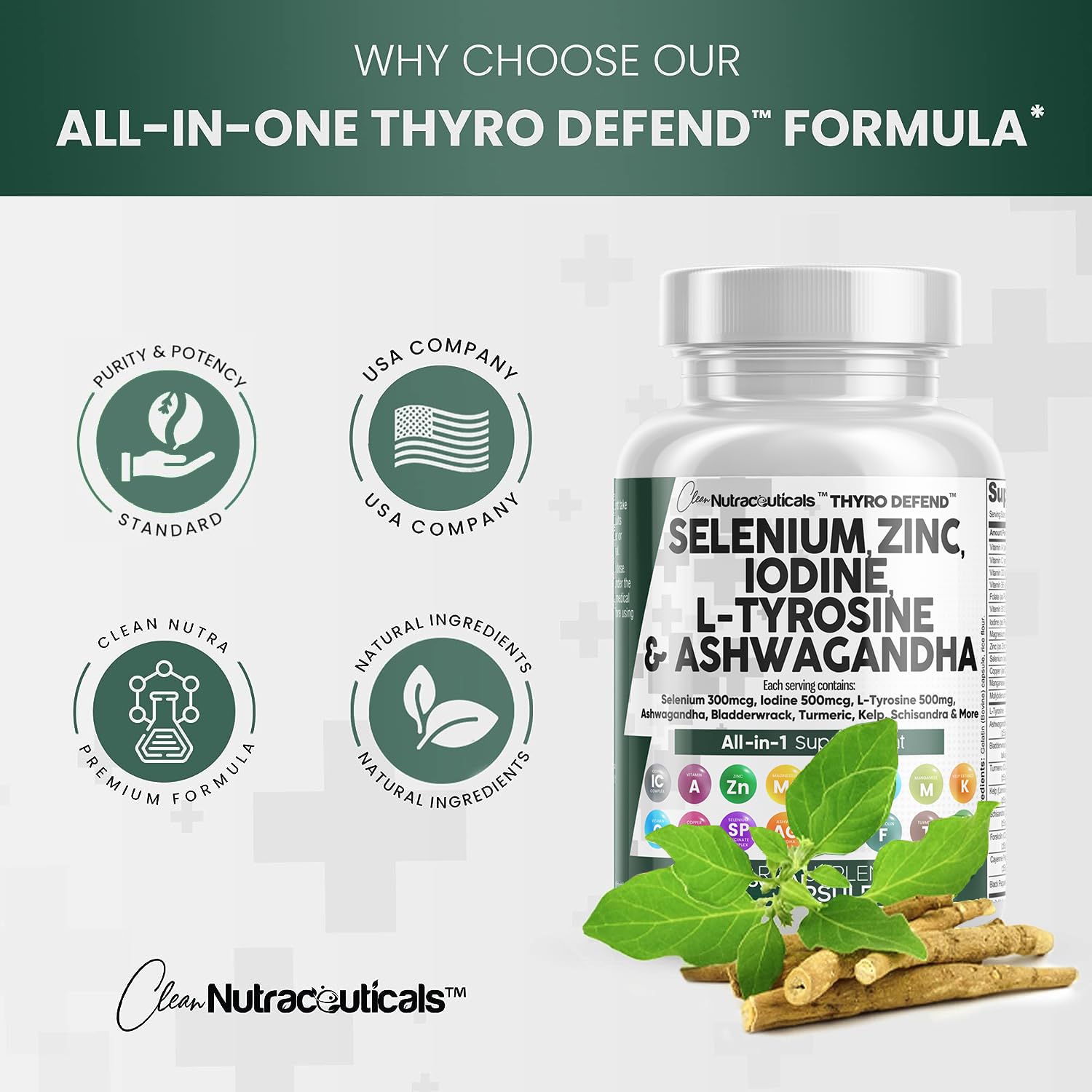 Foto 7 pulgar | Suplemento De Apoyo A La Tiroides Clean Nutraceuticals 60 Cápsulas - Venta Internacional.