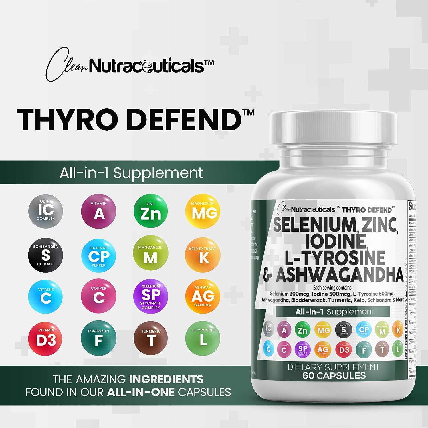 Foto 7 | Suplemento De Apoyo A La Tiroides Clean Nutraceuticals 60 Cápsulas - Venta Internacional.