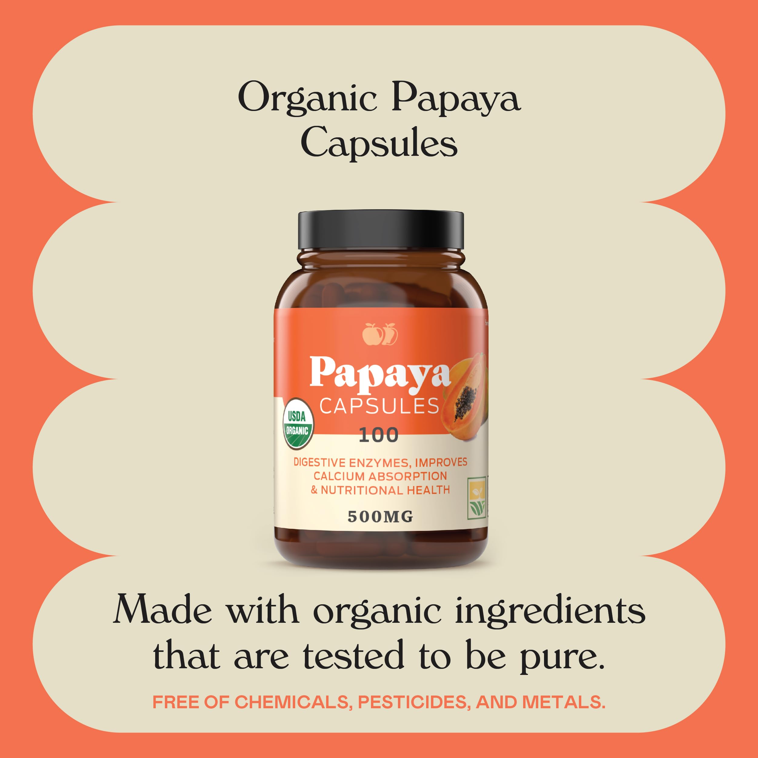 Foto 7 pulgar | Complementa La Enzima Orgánica De Papaya De Complete Natural Products - Venta Internacional.