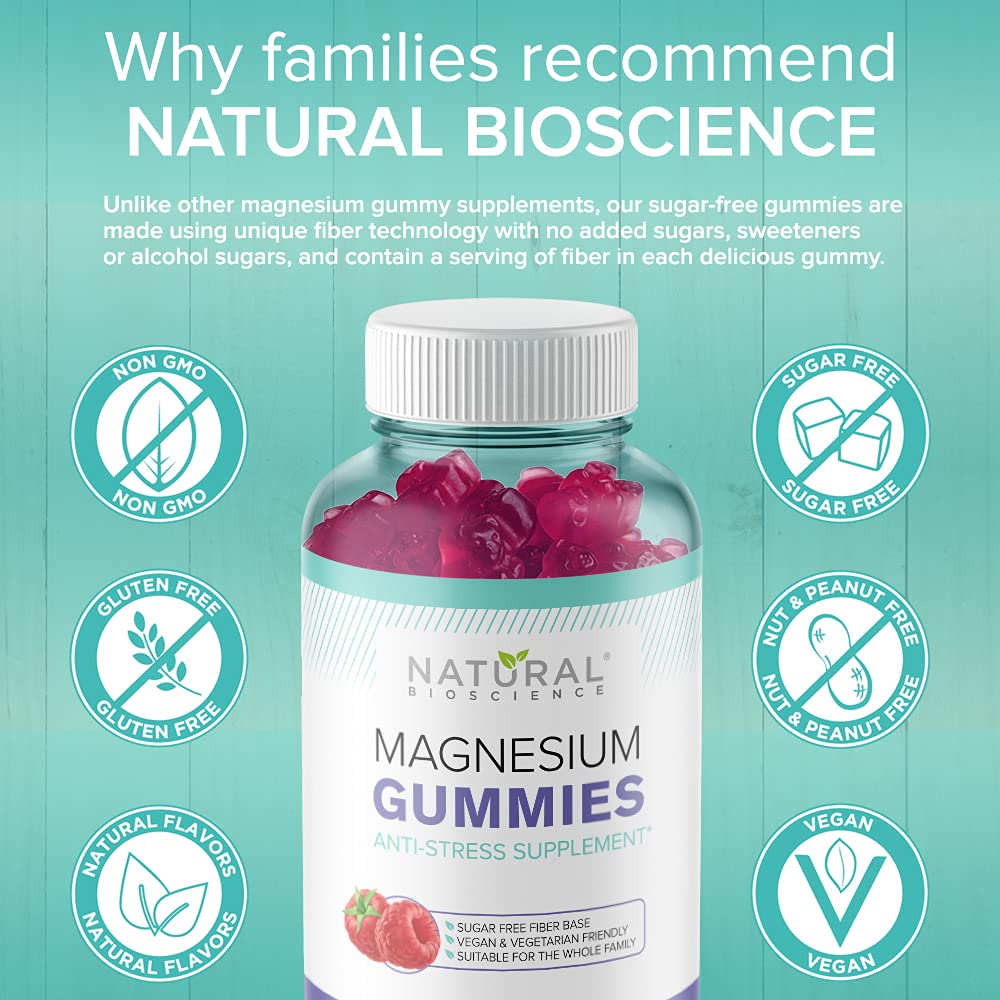Foto 5 pulgar | Gomitas De Magnesio Natural Bioscience Sin Azúcar, Veganas, 100 Mg - Venta Internacional.