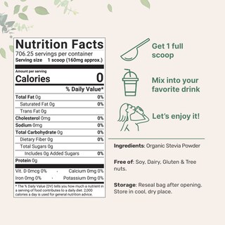 Foto 2 | Microingredientes De Stevia En Polvo, 120 Ml, 706 Porciones, 0 Calorías - Venta Internacional.