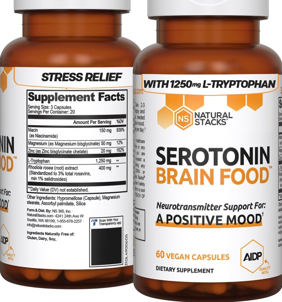 Foto 2 pulgar | Suplemento Natural Stacks Serotonin Brain Food 60 Cápsulas - Venta Internacional.