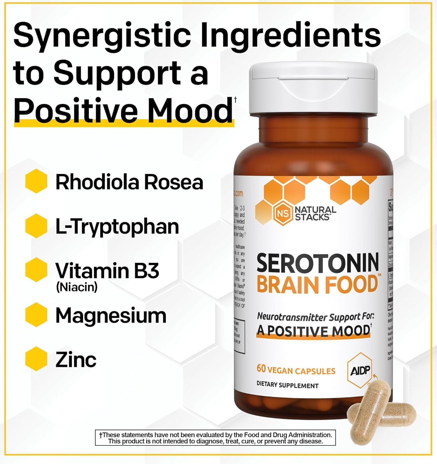 Foto 6 pulgar | Suplemento Natural Stacks Serotonin Brain Food 60 Cápsulas - Venta Internacional.