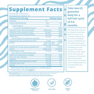 Foto 4 | Gomitas De Maracuyá Posparto Con Vitaminas Para La Pérdida Del Cabello Baby Blues - Venta Internacional.