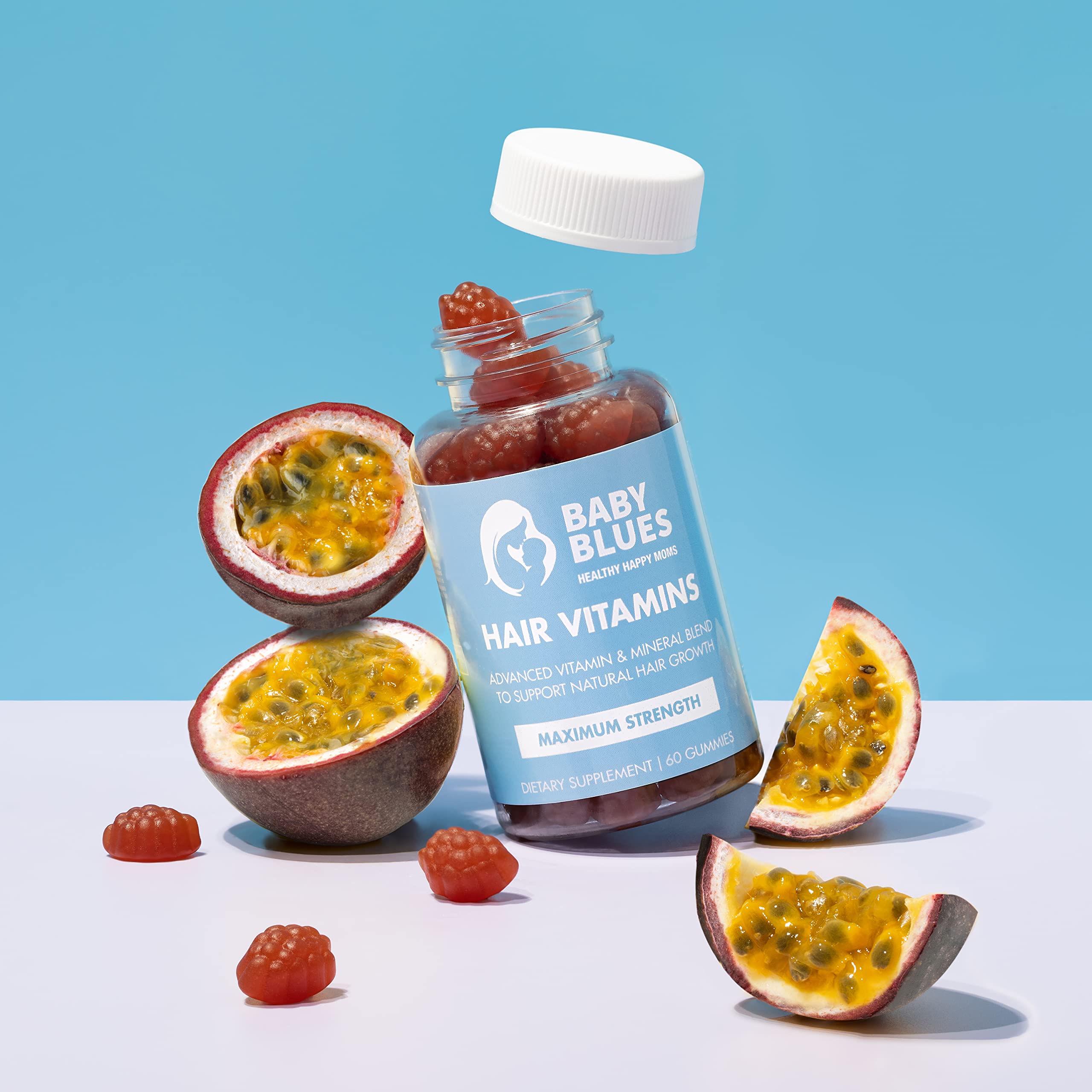 Foto 7 | Gomitas De Maracuyá Posparto Con Vitaminas Para La Pérdida Del Cabello Baby Blues - Venta Internacional.