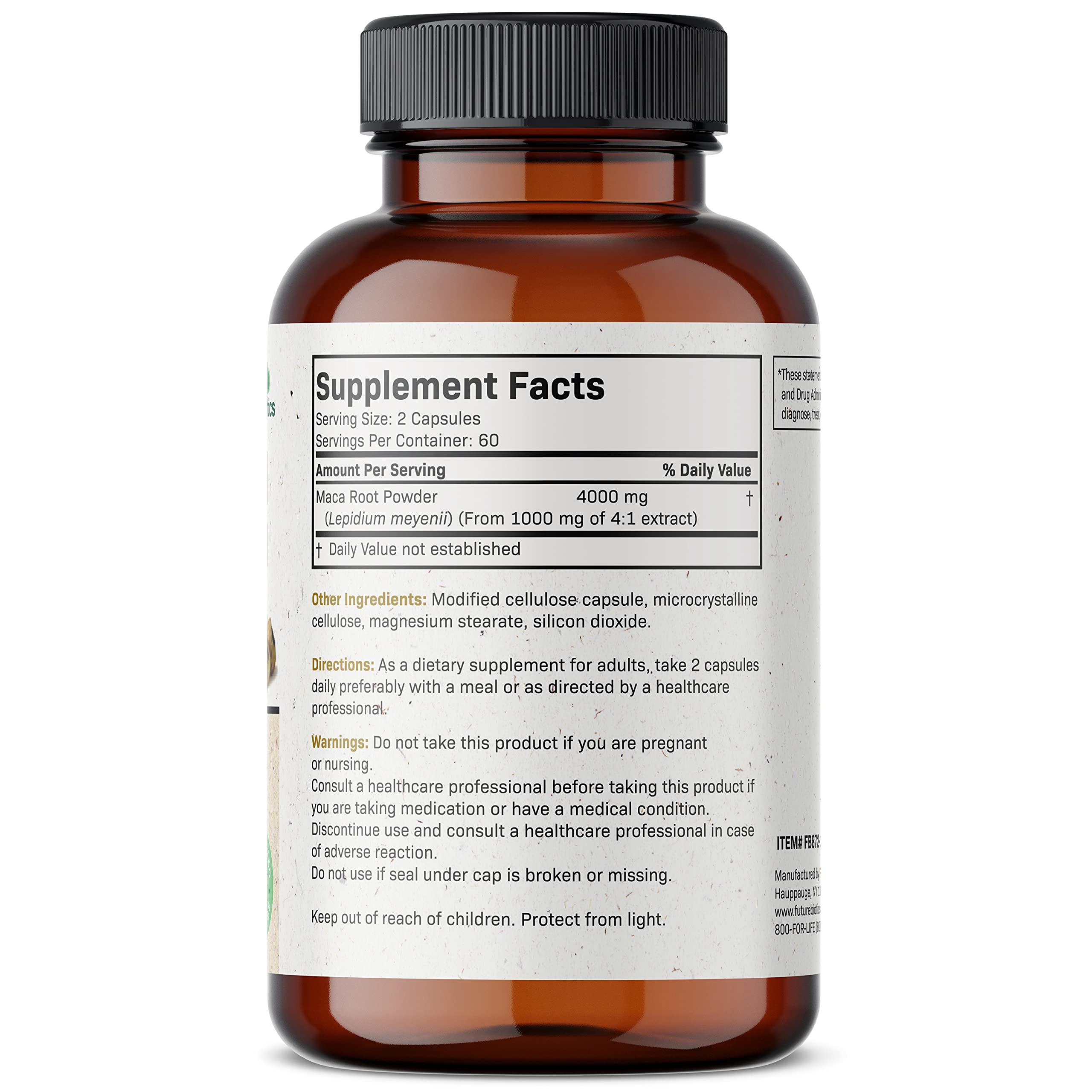 Foto 3 pulgar | Suplemento Futurebiotics De Raíz De Maca 4000 Mg 120 Cápsulas - Venta Internacional.