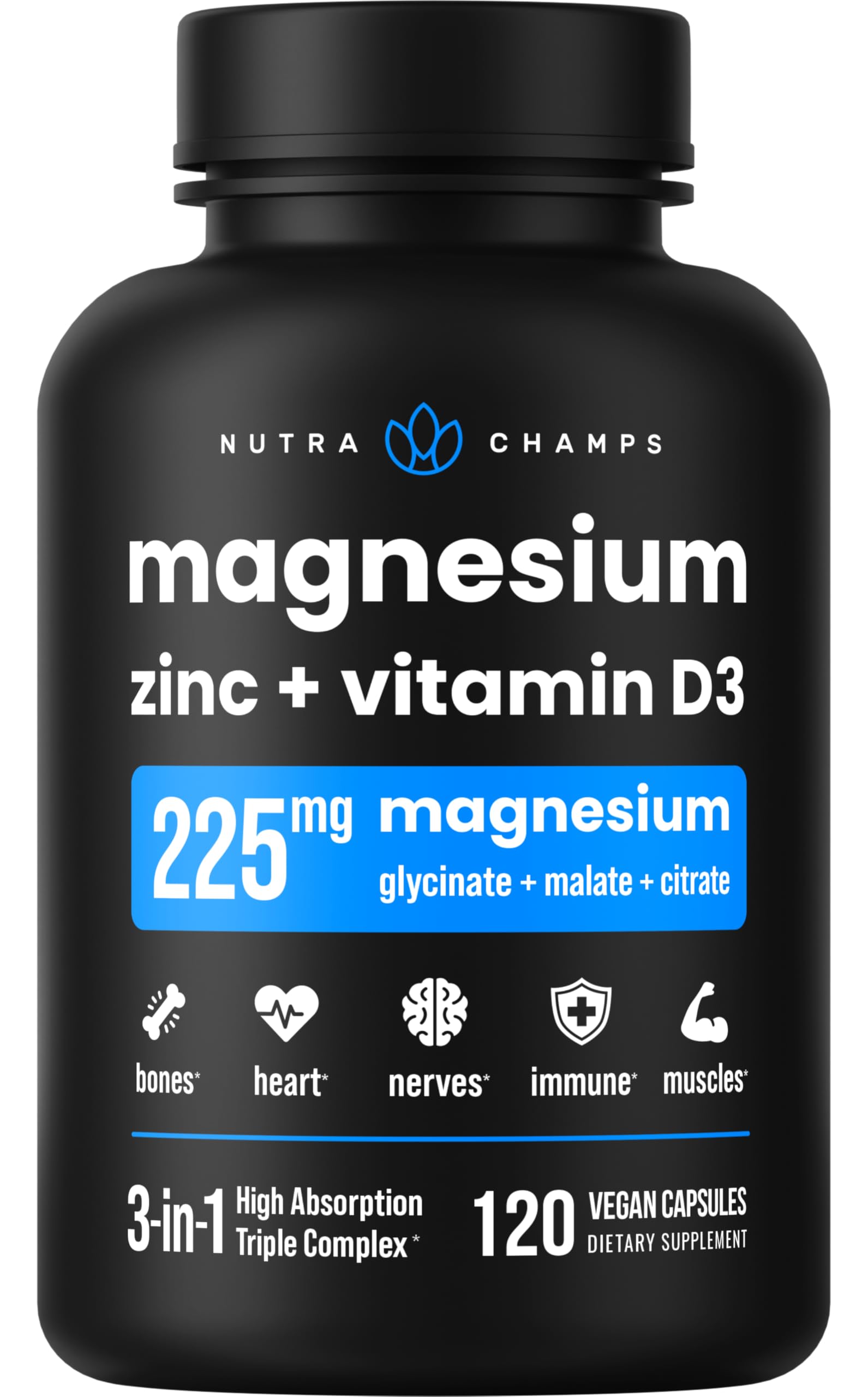 Foto 2 pulgar | Suplemento Nutrachamps De Magnesio, Zinc Y Vitamina D3, 120 Cápsulas - Venta Internacional.