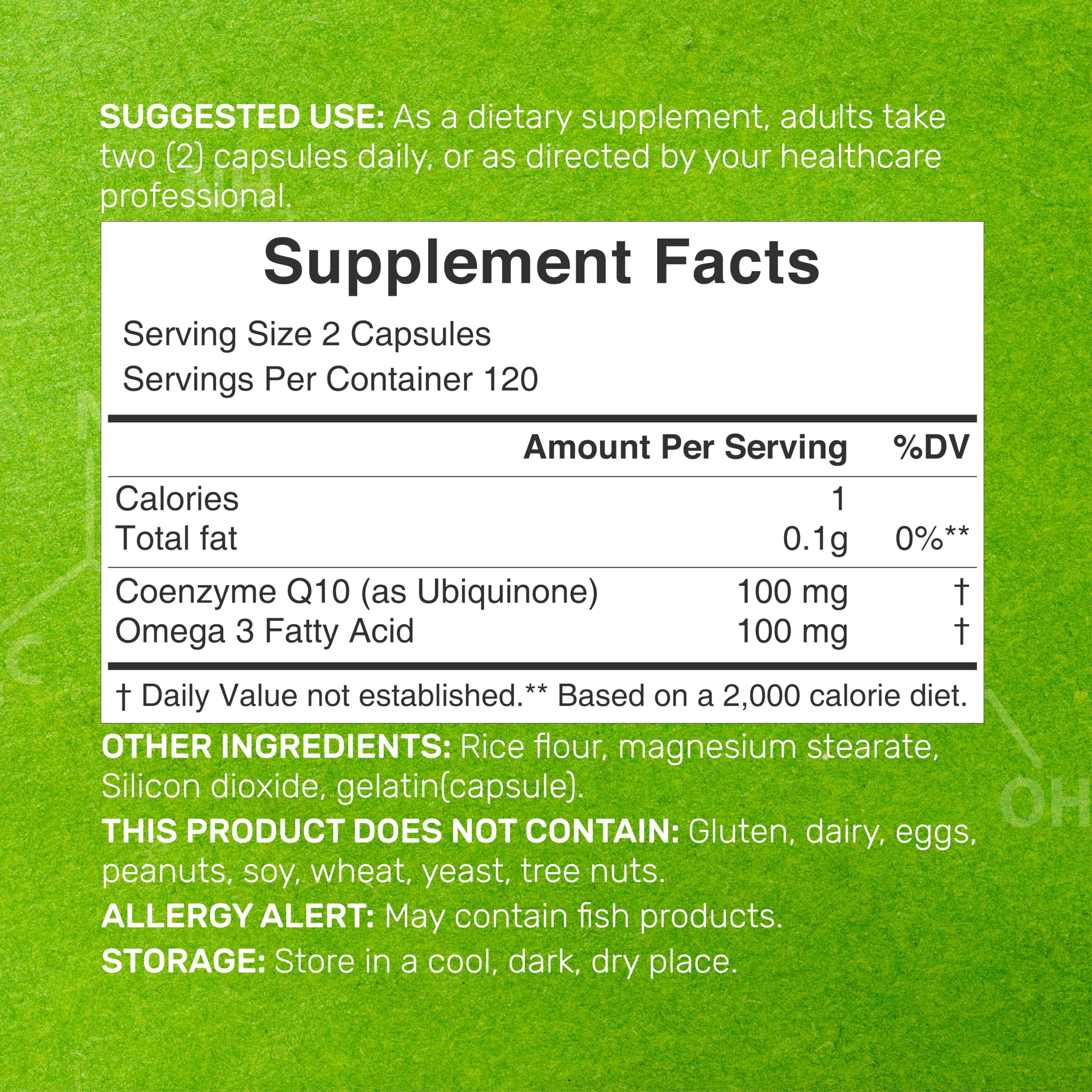 Foto 3 pulgar | Oferta De Suplementos: Suplemento De Coq10, 100 Mg Con Omega 3, 240 Cápsulas - Venta Internacional.