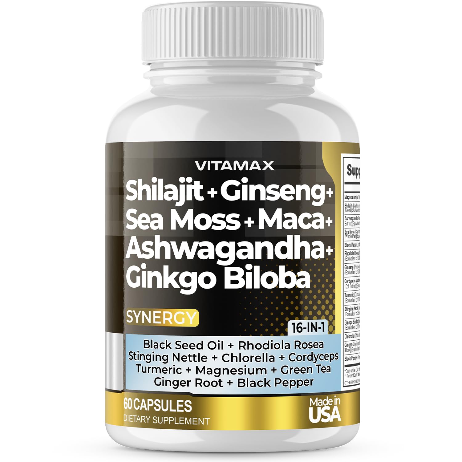 Foto 2 pulgar | Suplemento Vitamax Pure Shilajit Del Himalaya De 10,000 Mg De Ashwagandha - Venta Internacional.