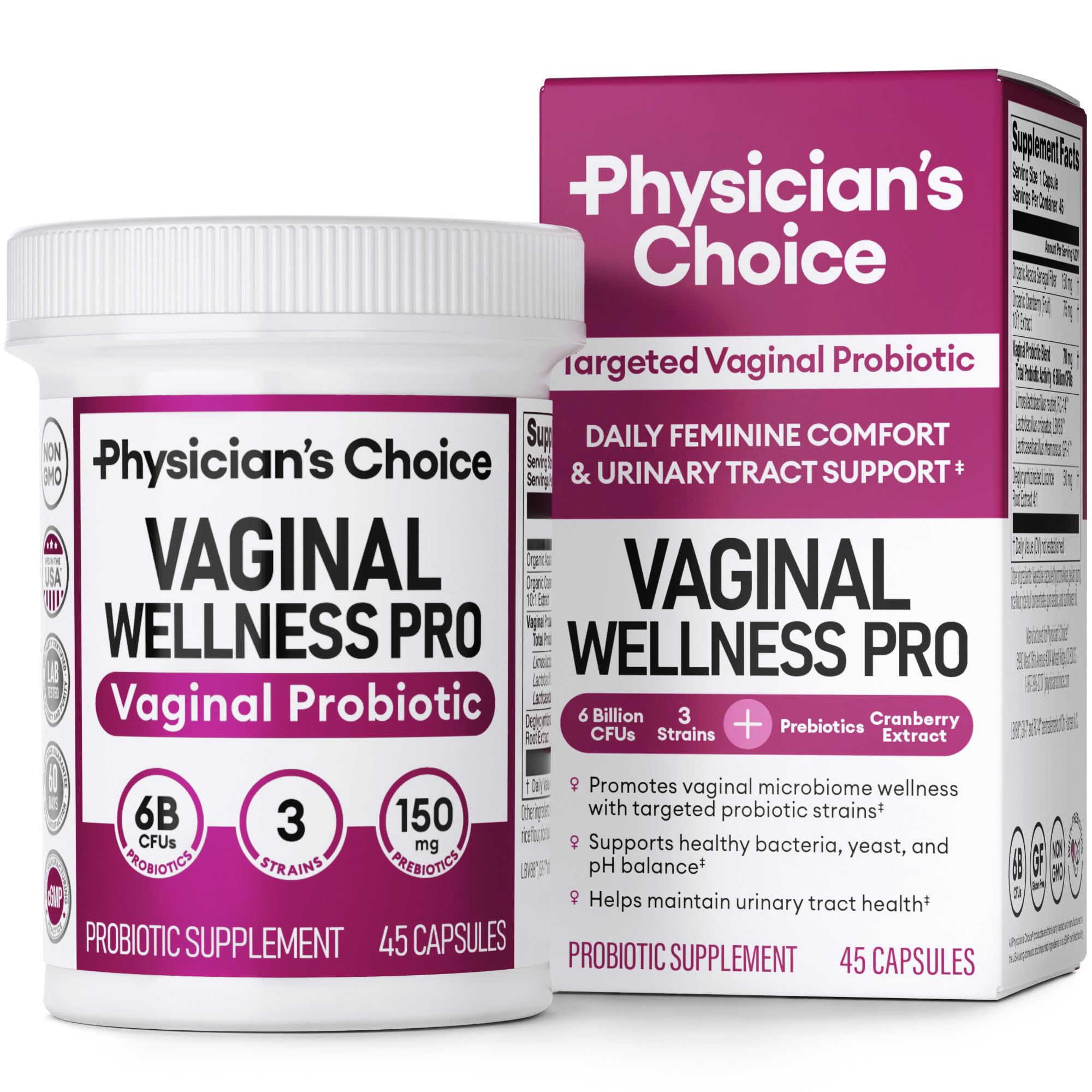 Probióticos Vaginales Elegidos Por El Médico Para Mujeres 6b Cfu 45 Ct - Venta Internacional.