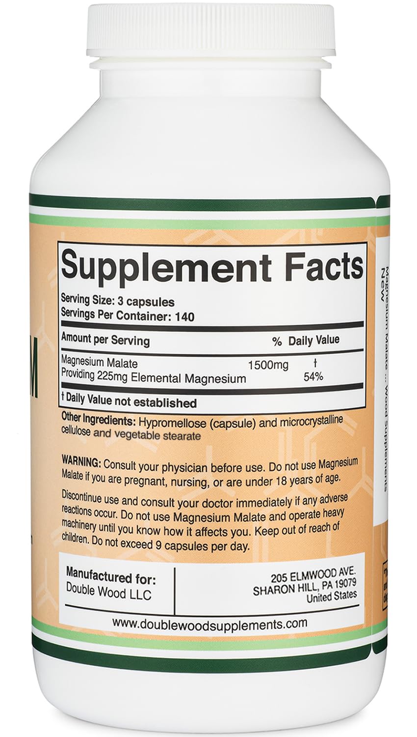 Foto 3 pulgar | Suplementos De Malato De Magnesio Double Wood 1500 Mg 420 Cápsulas - Venta Internacional.