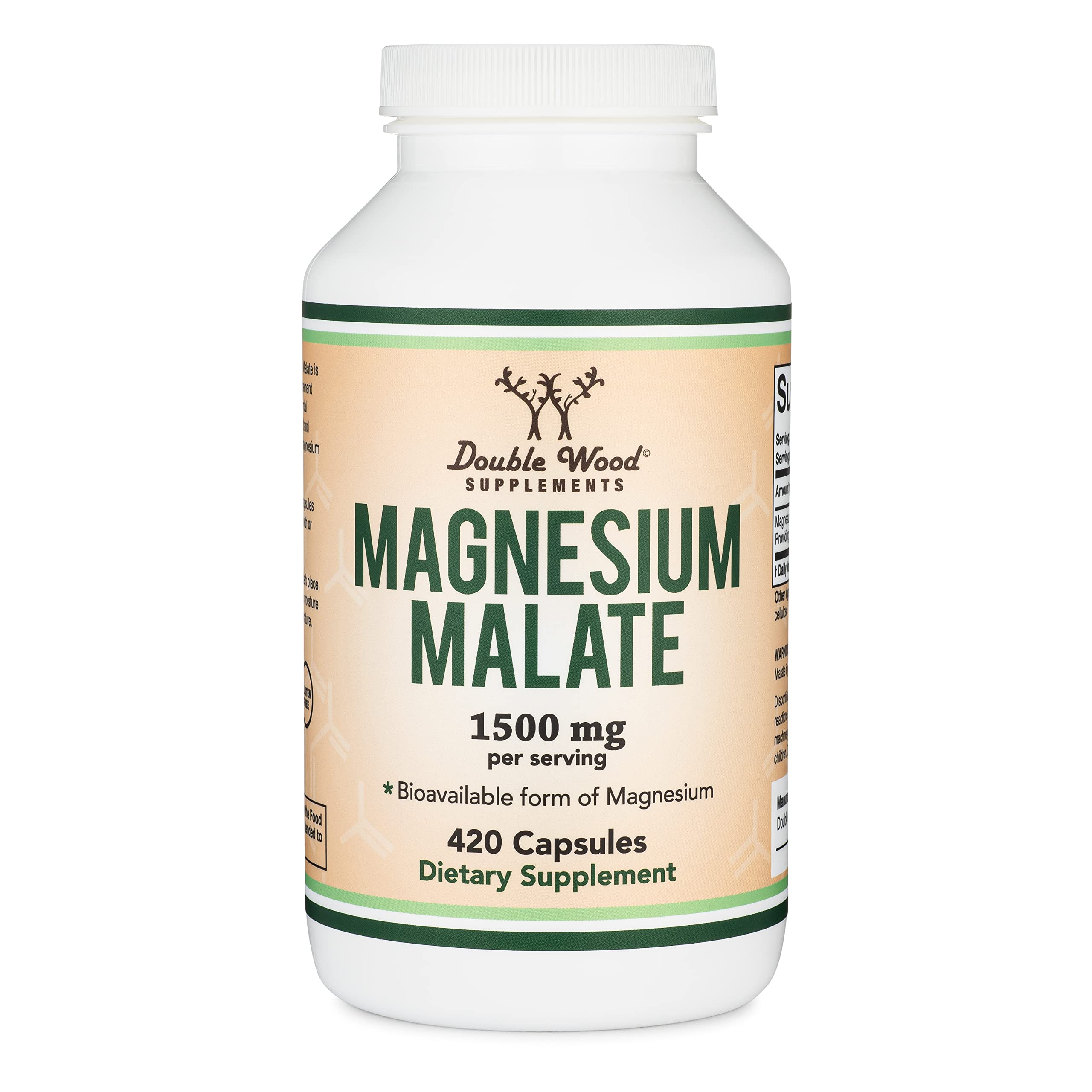 Foto 5 pulgar | Suplementos De Malato De Magnesio Double Wood 1500 Mg 420 Cápsulas - Venta Internacional.