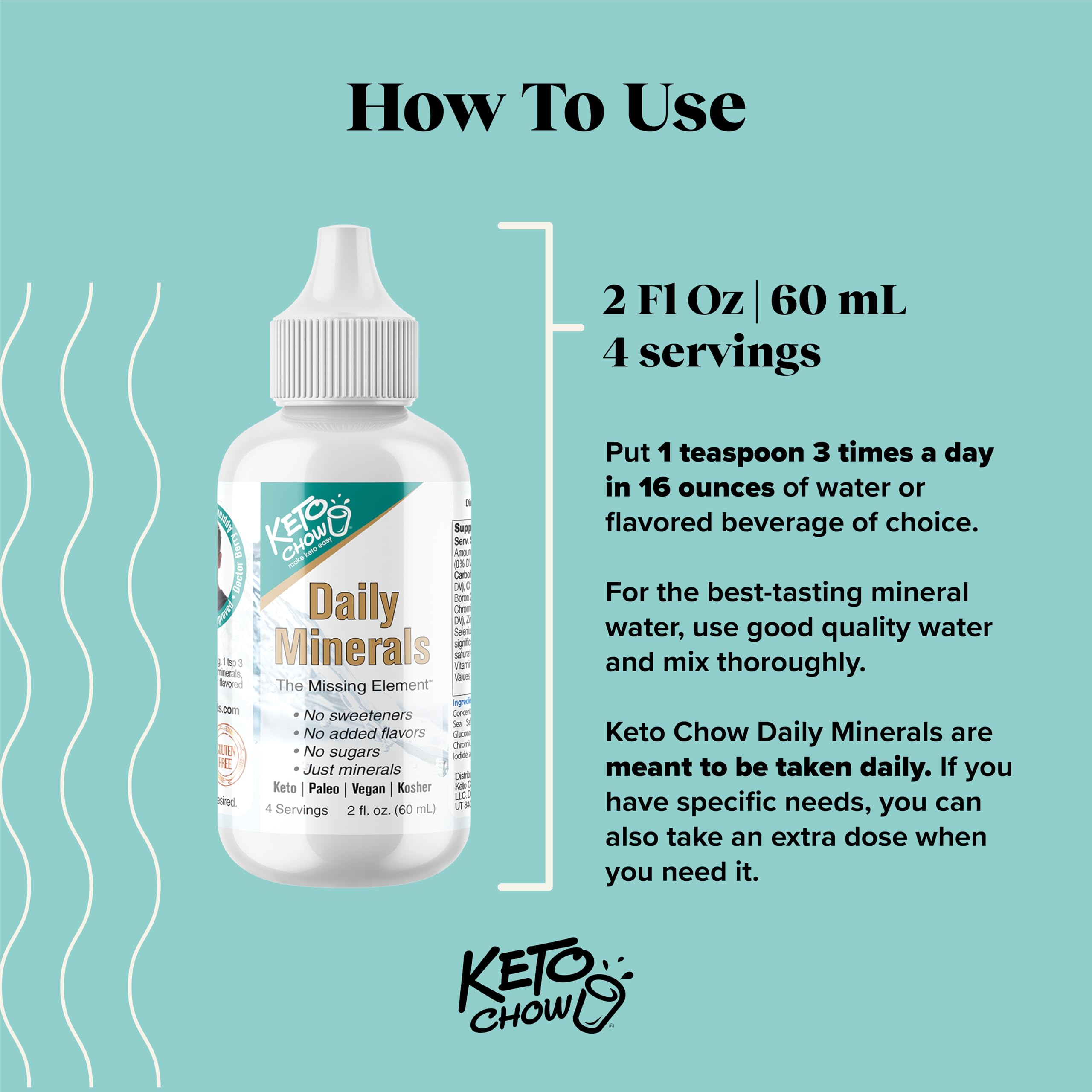 Foto 5 pulgar | Equilibrio Electrolítico Diario Mineral Drops Keto Chow, 60 Ml - Venta Internacional.